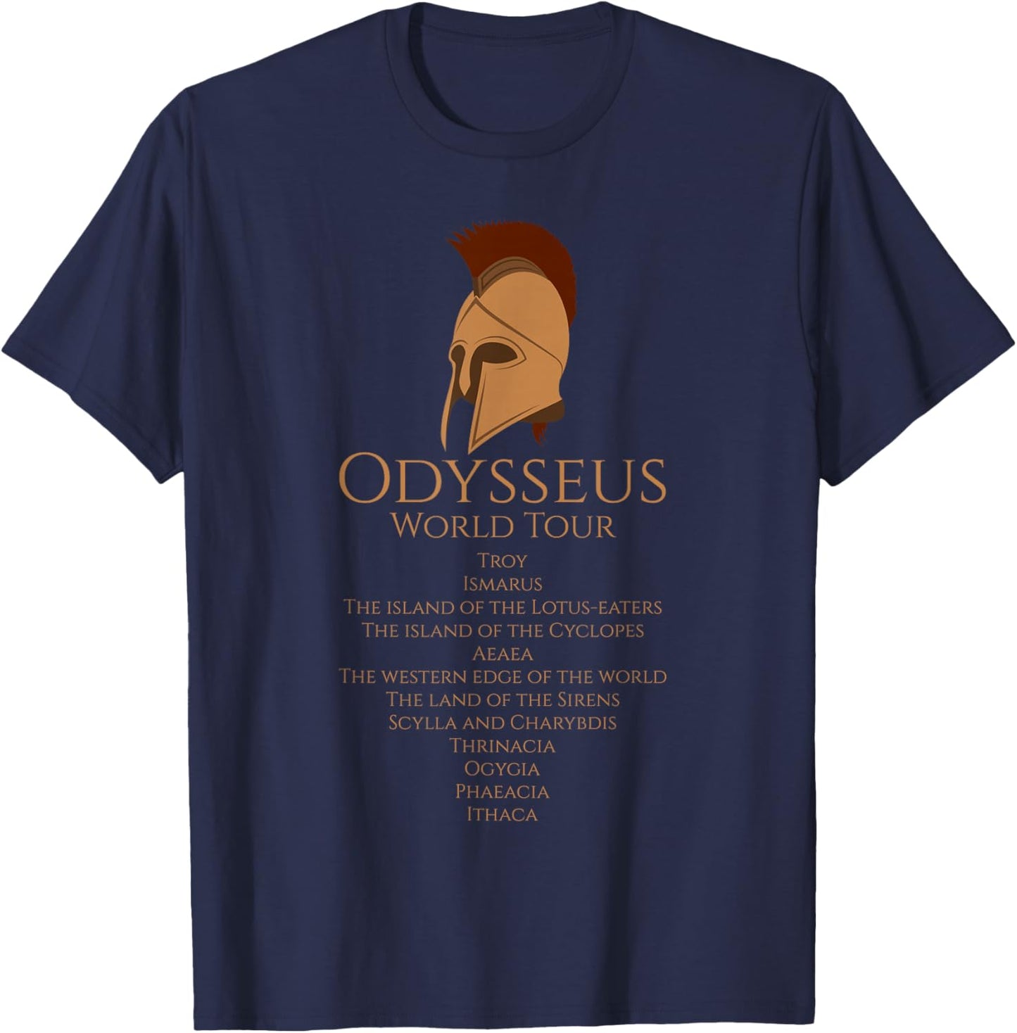 Odysseus World Tour - Ancient Greek Epic Mythlogy T-Shirt - T-Shirt | Navy