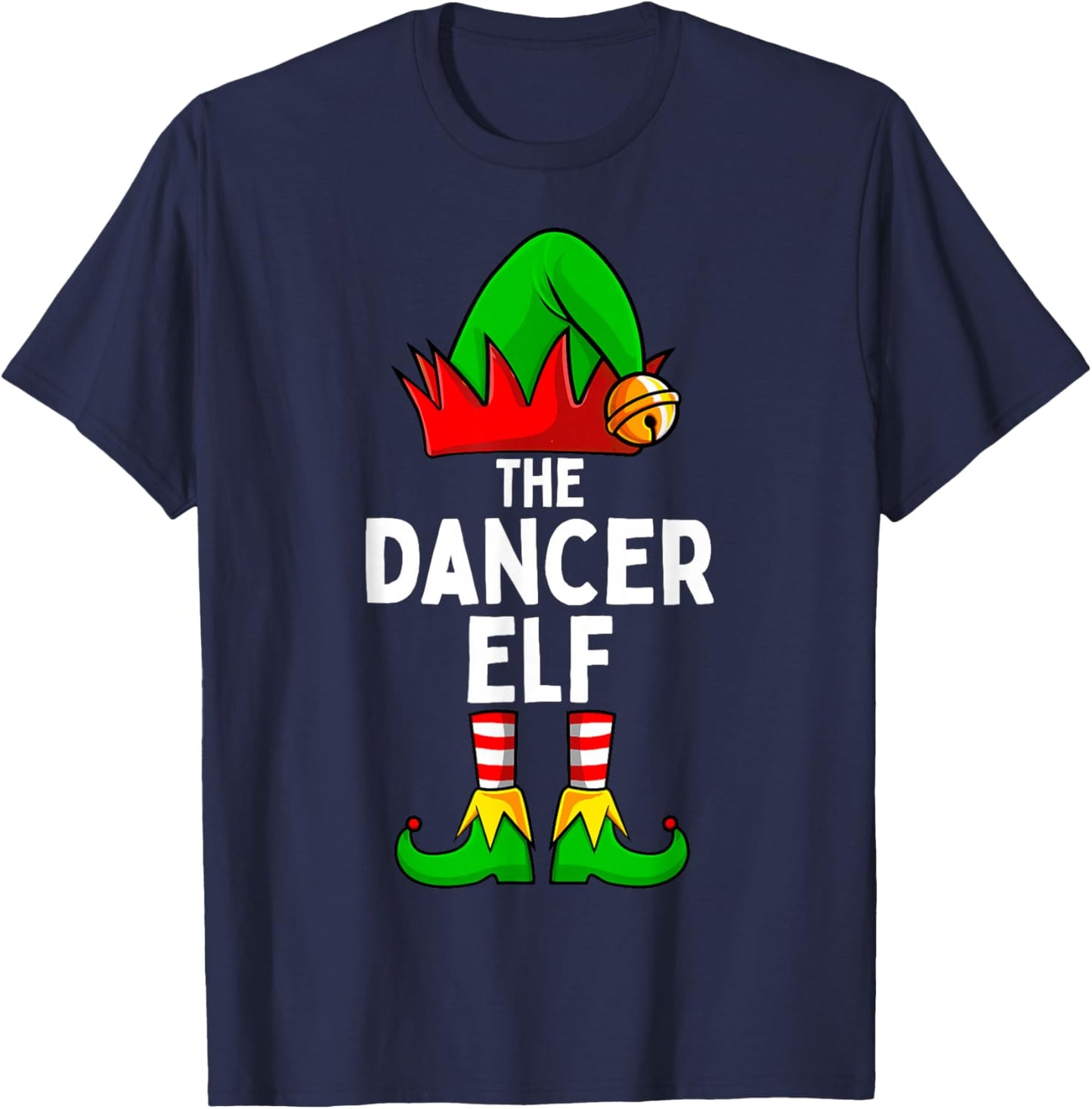 Dancer Elf Matching Family Christmas T-Shirt - T-Shirt | Navy