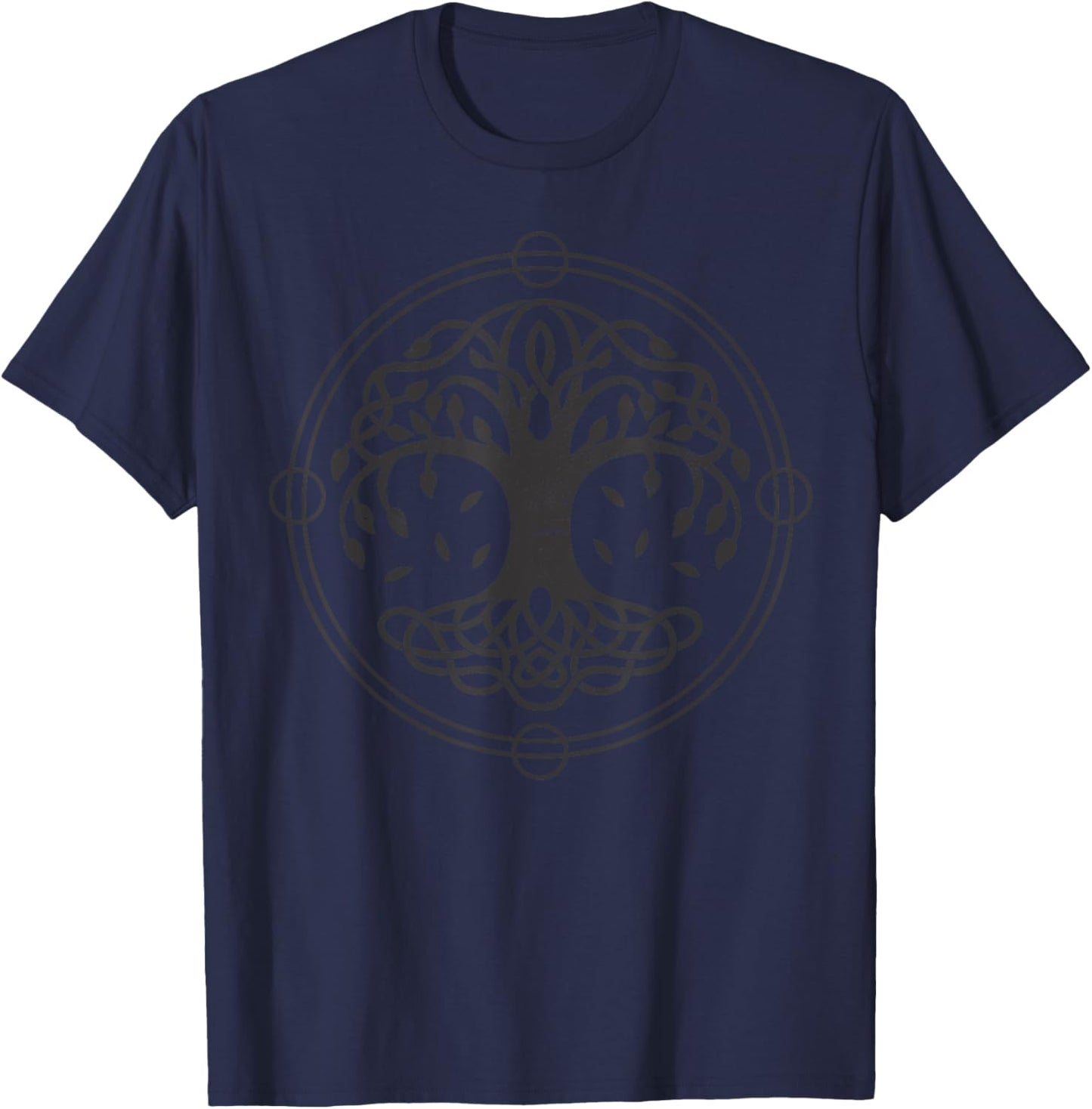 Tree Yggdrasil Viking Celtic Norse Life Symbol T-Shirt - T-Shirt | Navy