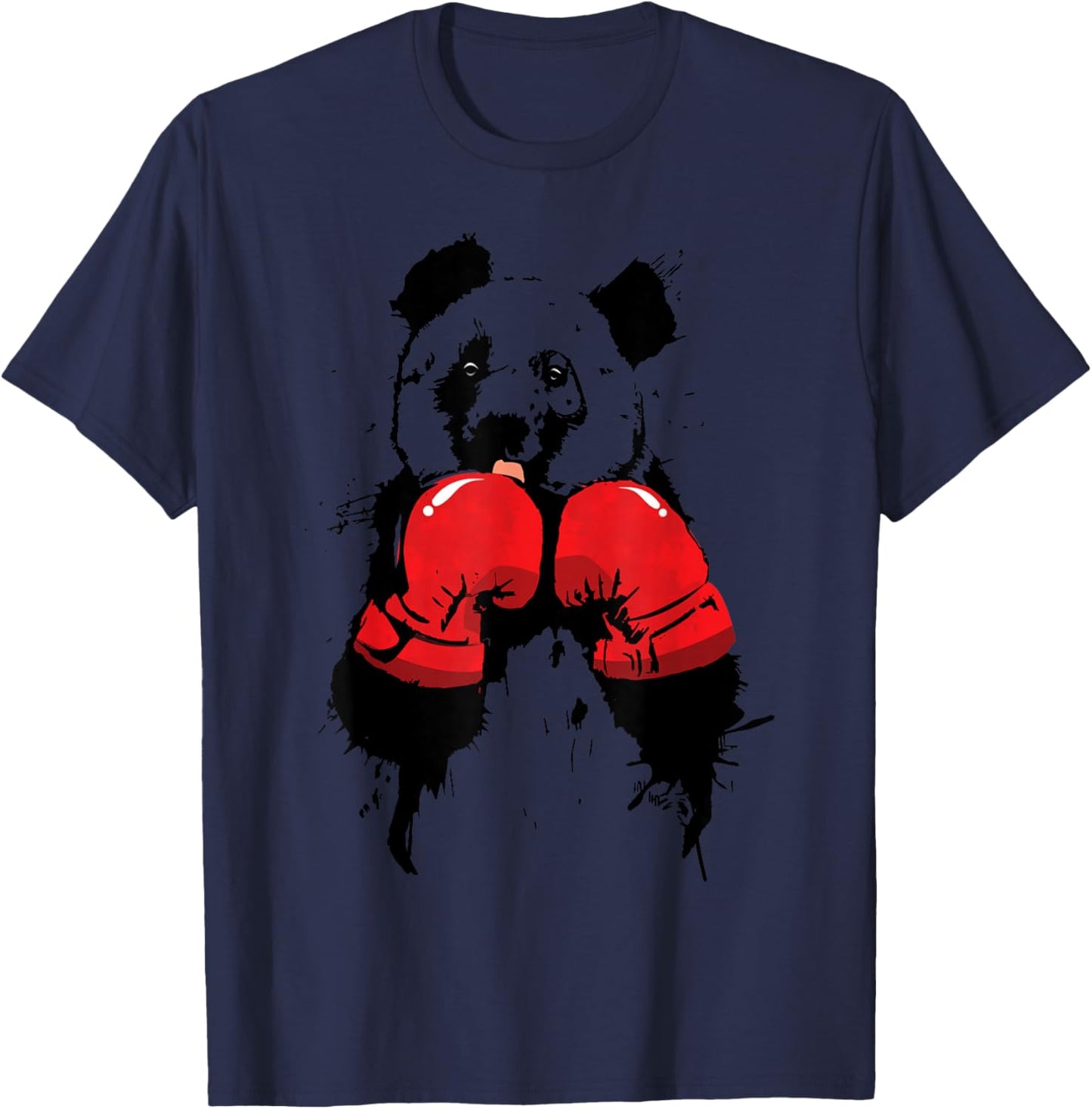 Pop Art Boxing Panda Bear Boxer T-Shirt - T-Shirt | Navy