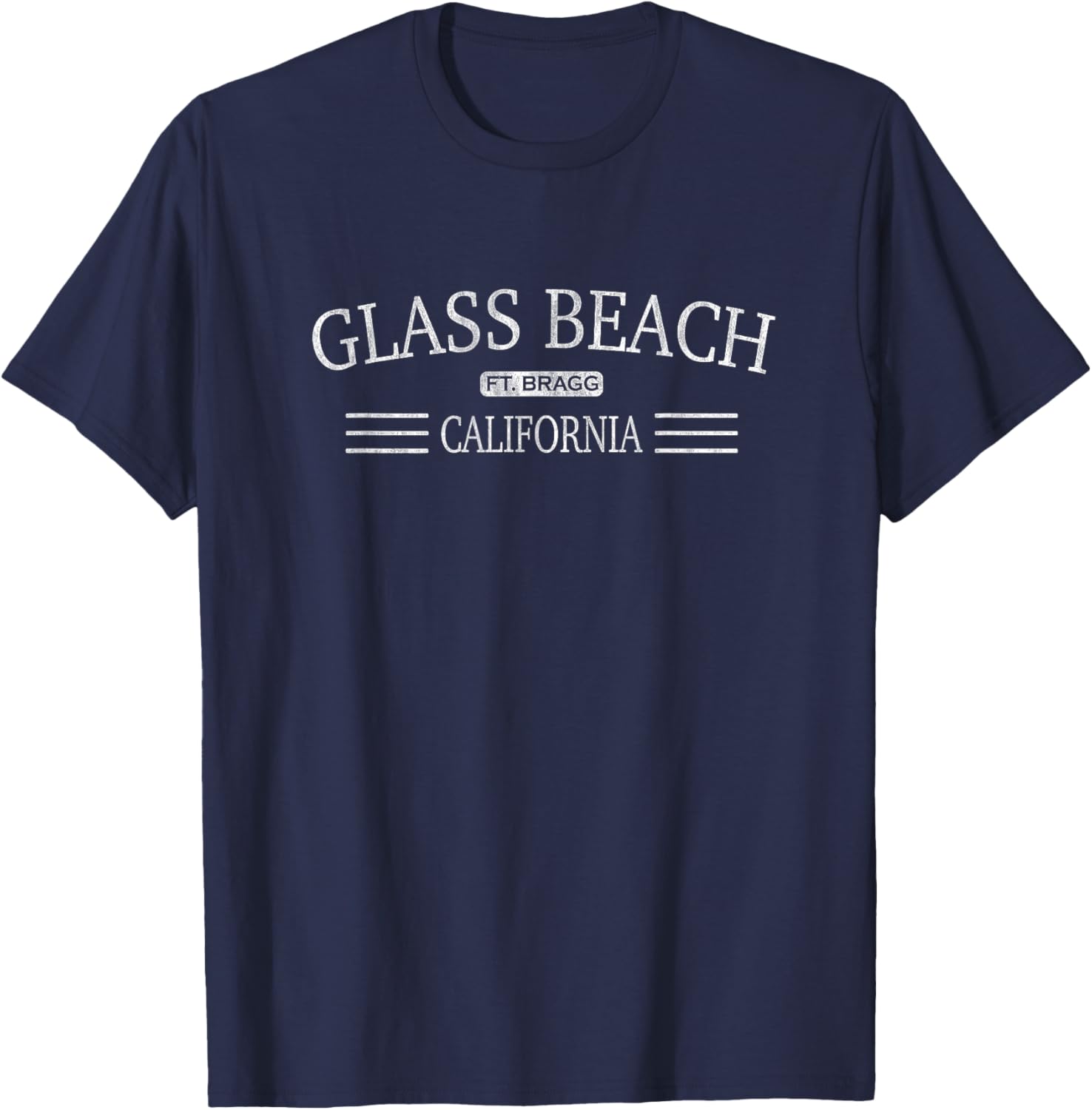 Glass Beach, Fort Bragg, California T-Shirt - T-Shirt | Navy