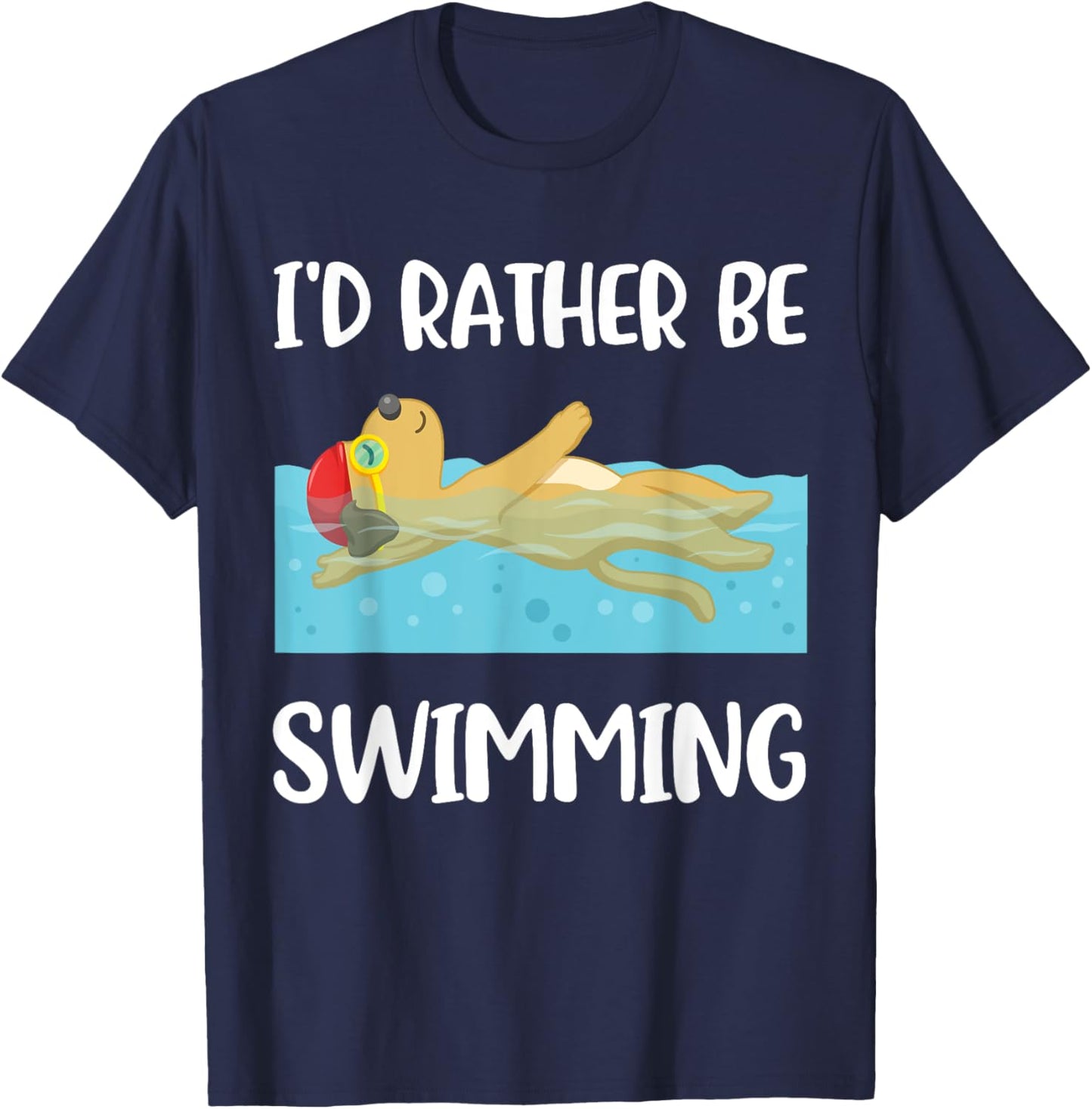 Id Rather Be Swimming T-Shirt - T-Shirt | Navy