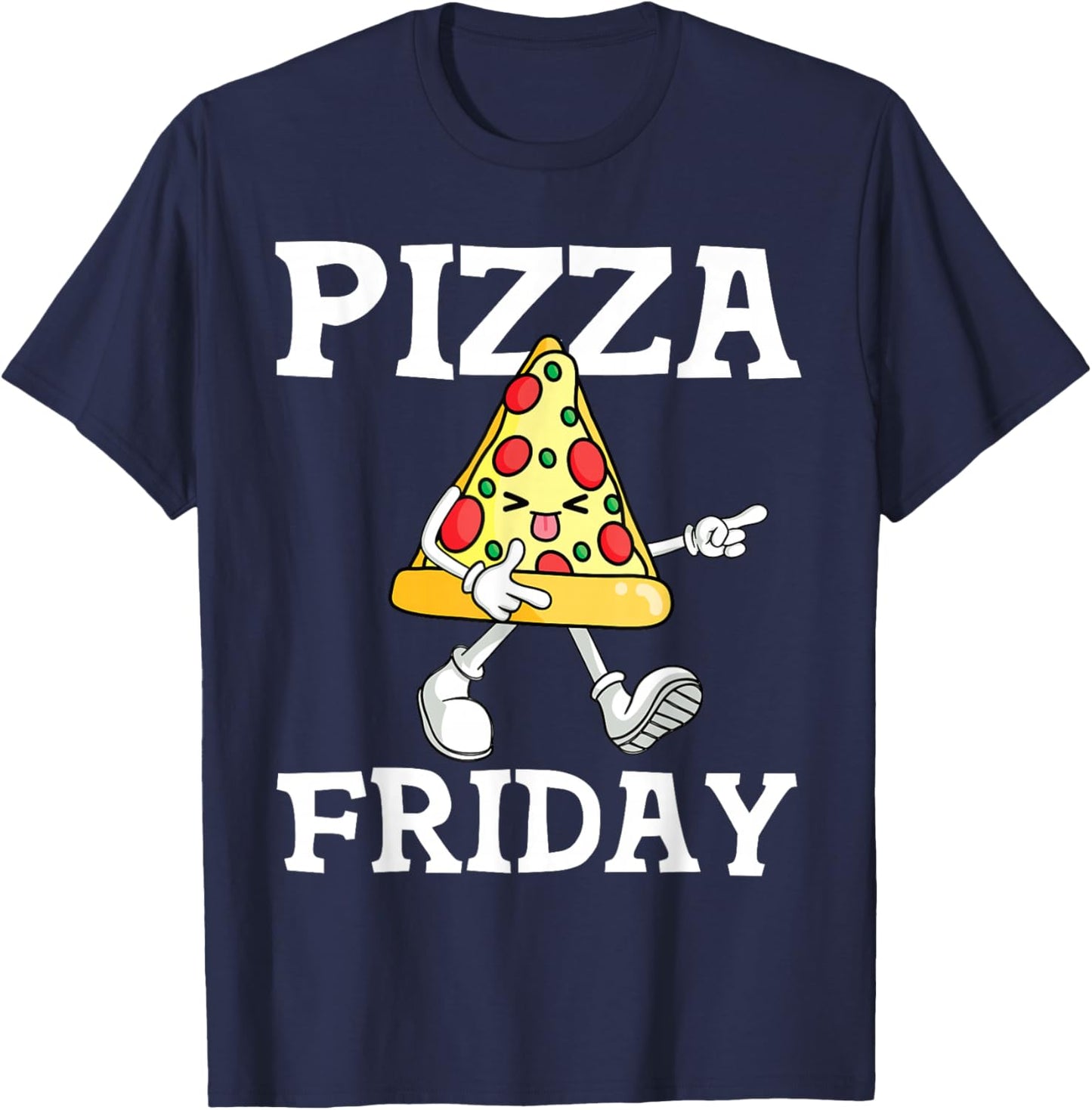Funny Pizza Friday Pizza Slice For Pepperoni Lover T-Shirt - T-Shirt | Navy