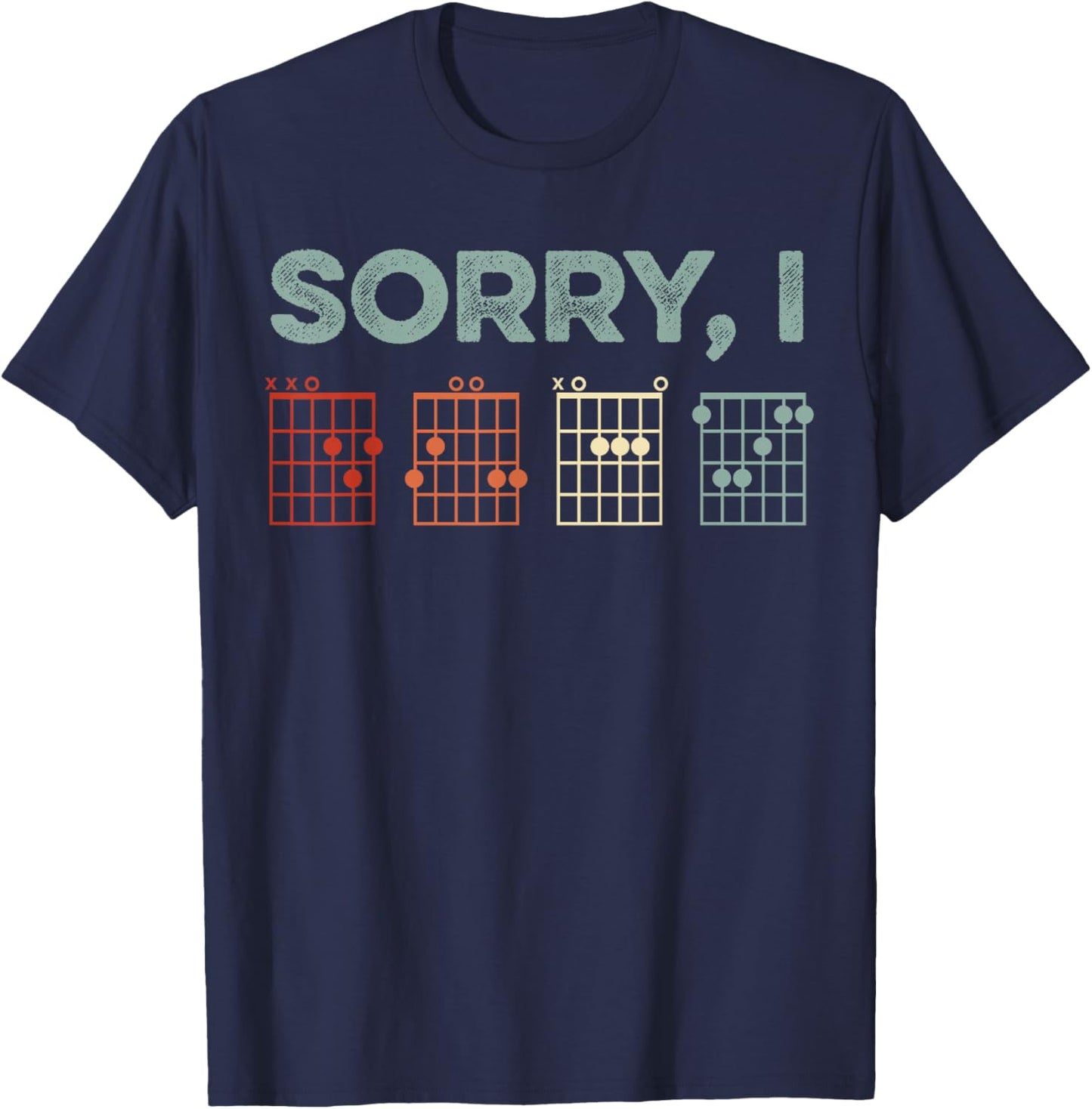 Sorry I-DGAF Hidden Message Guitar Chords Music Note T-Shirt - T-Shirt | Navy