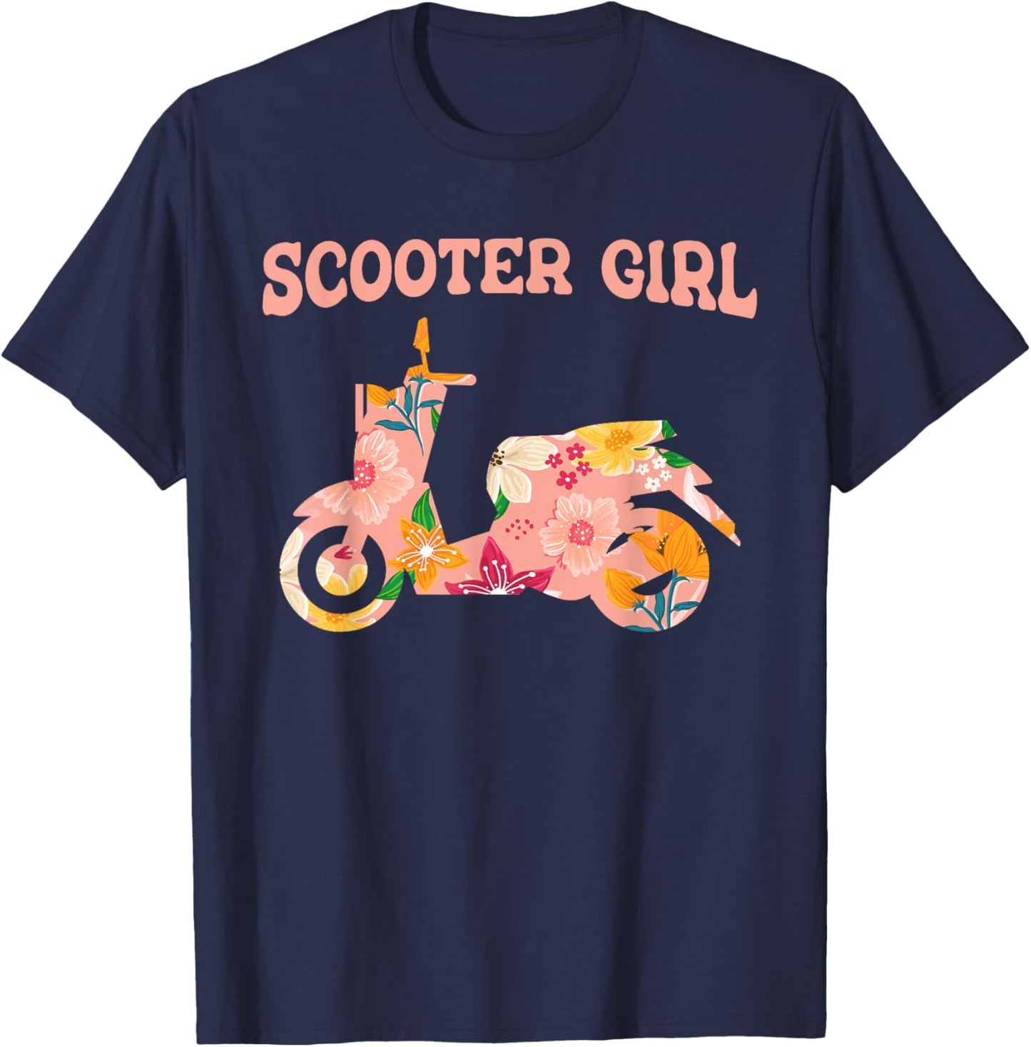 Funny Motor Scooter Bike Motorcycle - Scooter Girl T-Shirt - T-Shirt | Navy