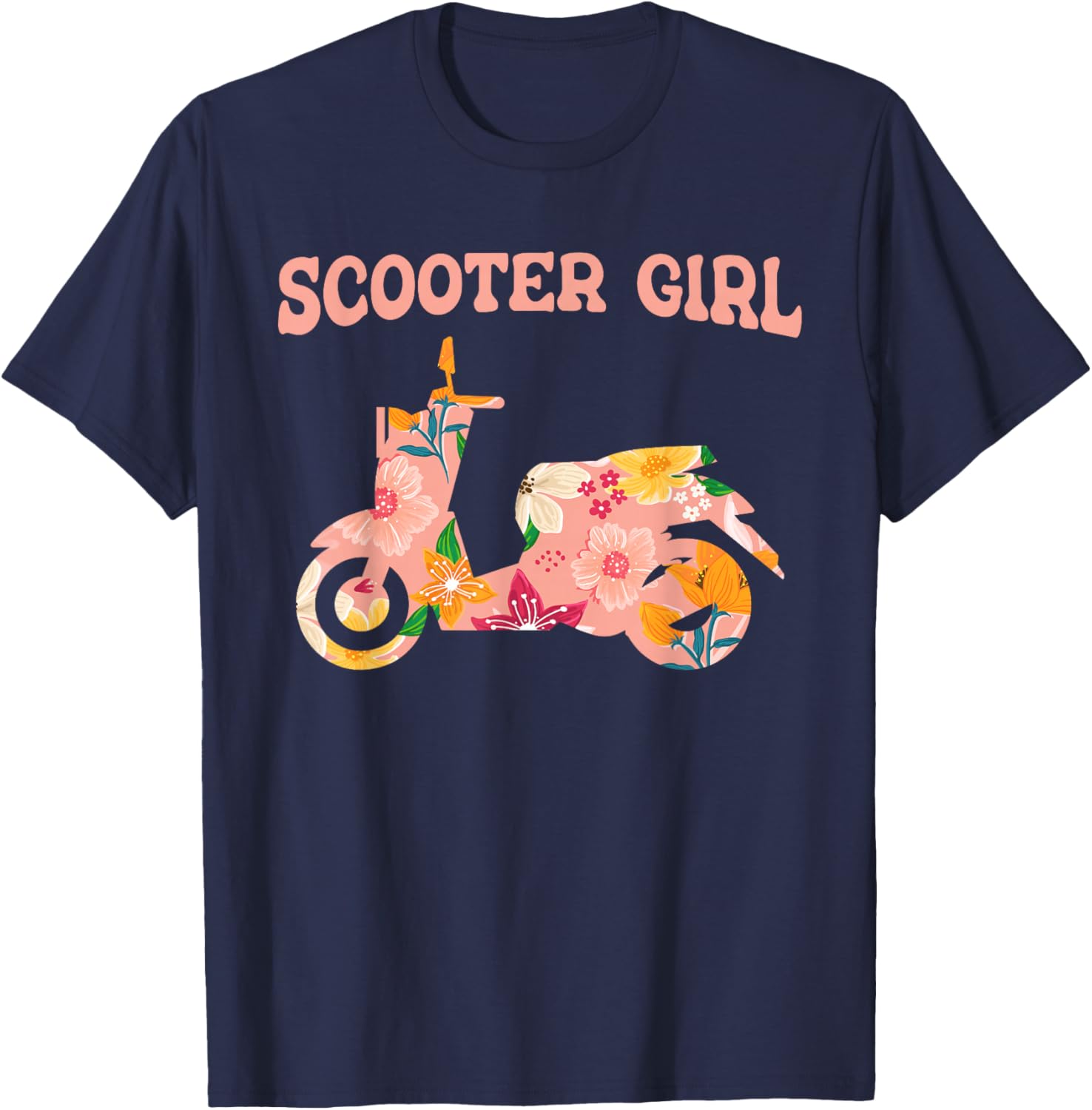 Funny Motor Scooter Bike Motorcycle - Scooter Girl T-Shirt - T-Shirt | Navy