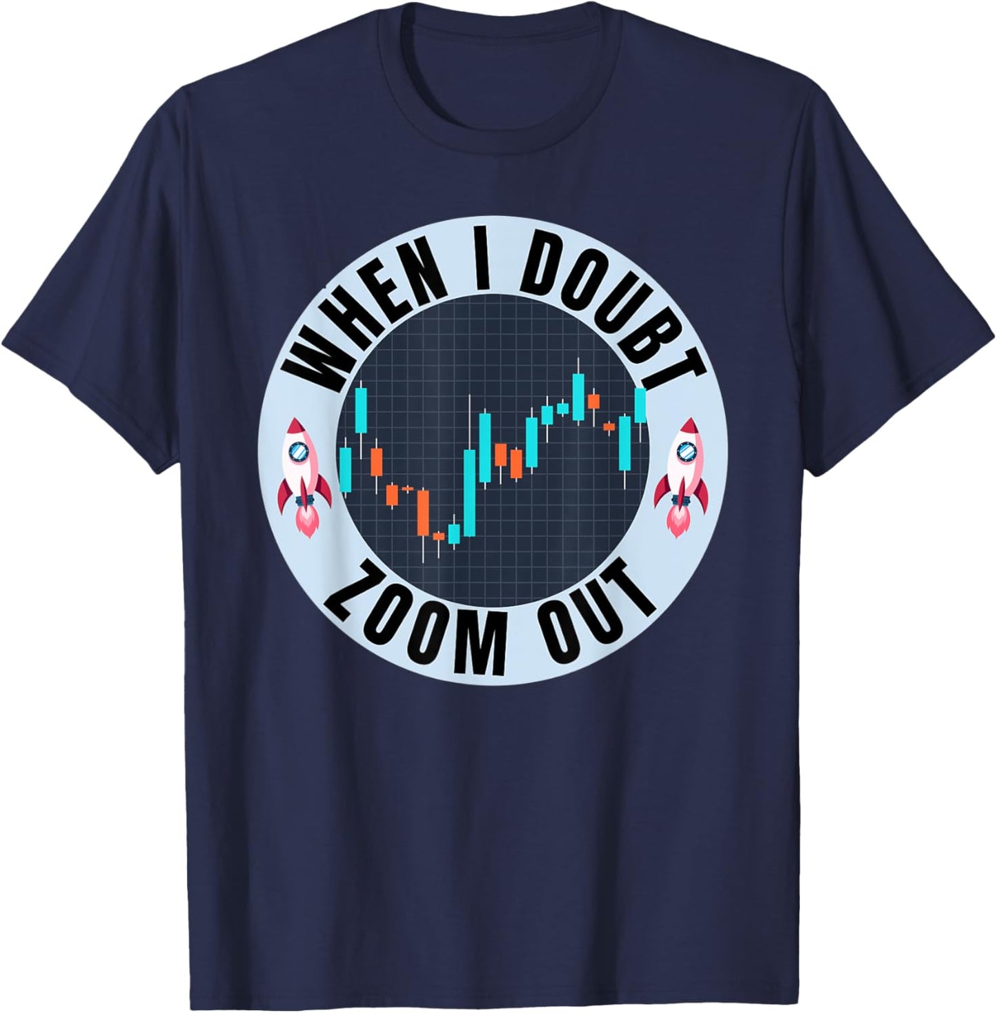 AMC - Apes Together Strong - When In Doubt Zoom Out T-Shirt - T-Shirt | Navy