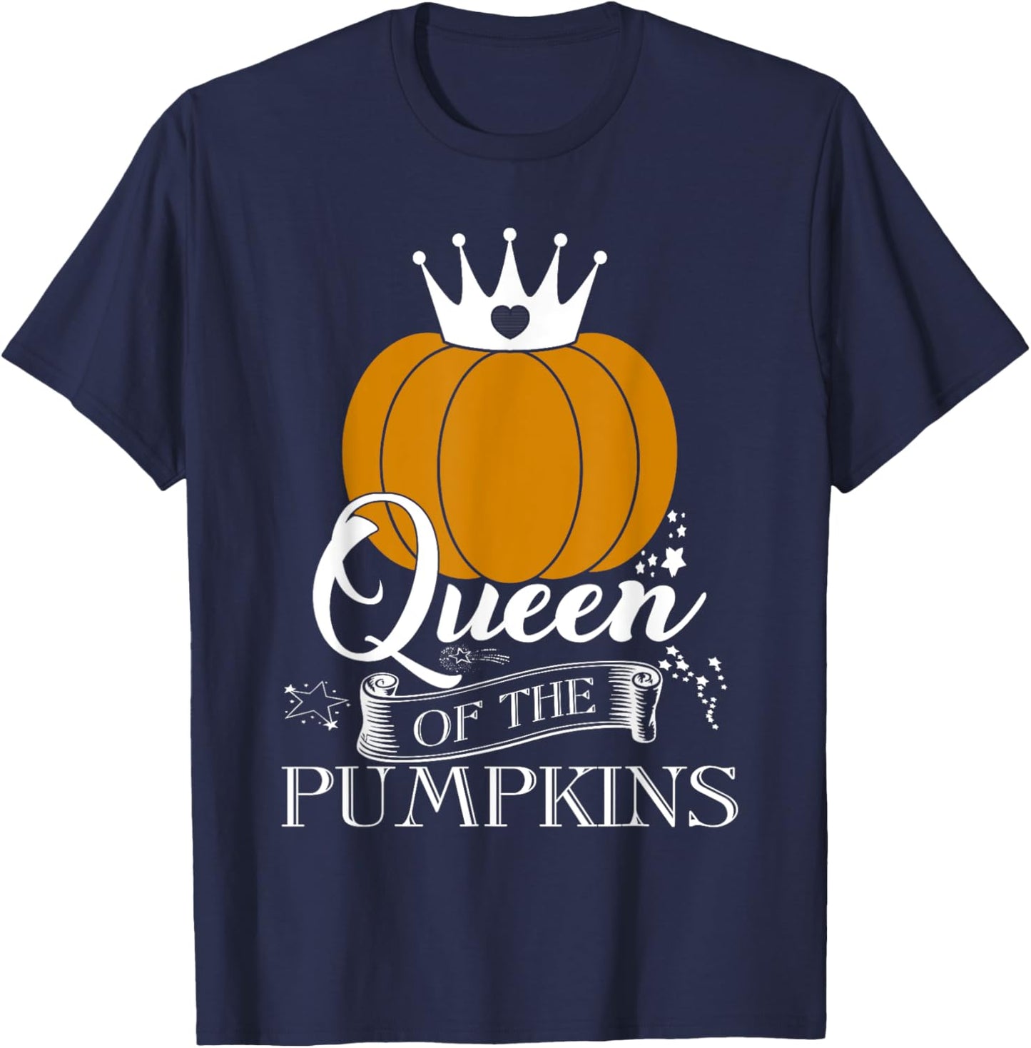 Queen Of The Pumpkins Halloween T-Shirt - T-Shirt | Navy