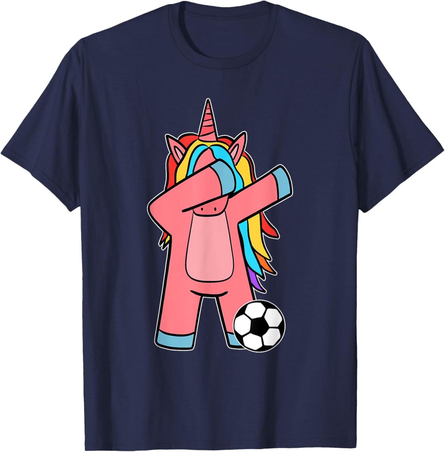 Soccer Girl Women Soccer Unicorn Soccer Ball T-Shirt - T-Shirt | Navy