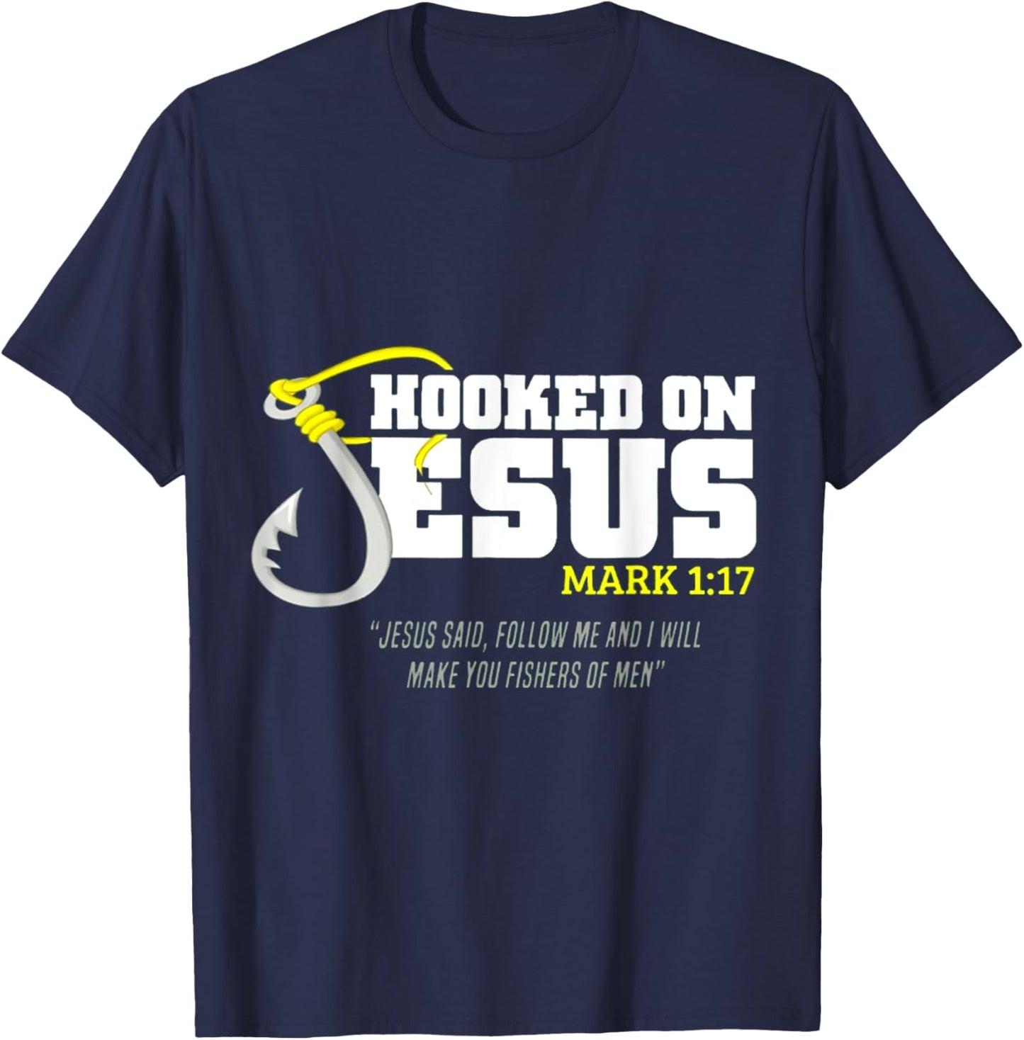 Hooked On Jesus T-Shirt - T-Shirt | Navy