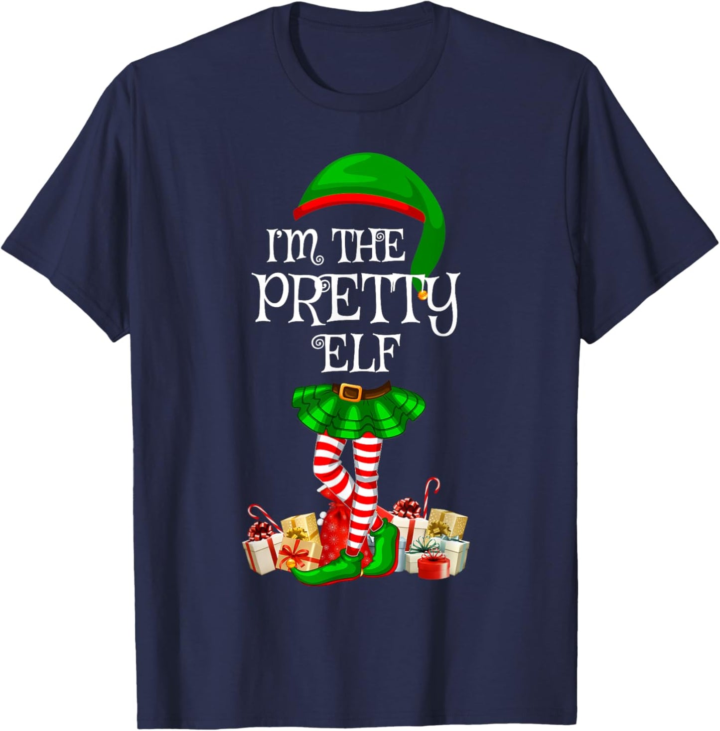 Matching Family Group I'm The Pretty Elf Christmas T-Shirt - T-Shirt | Navy