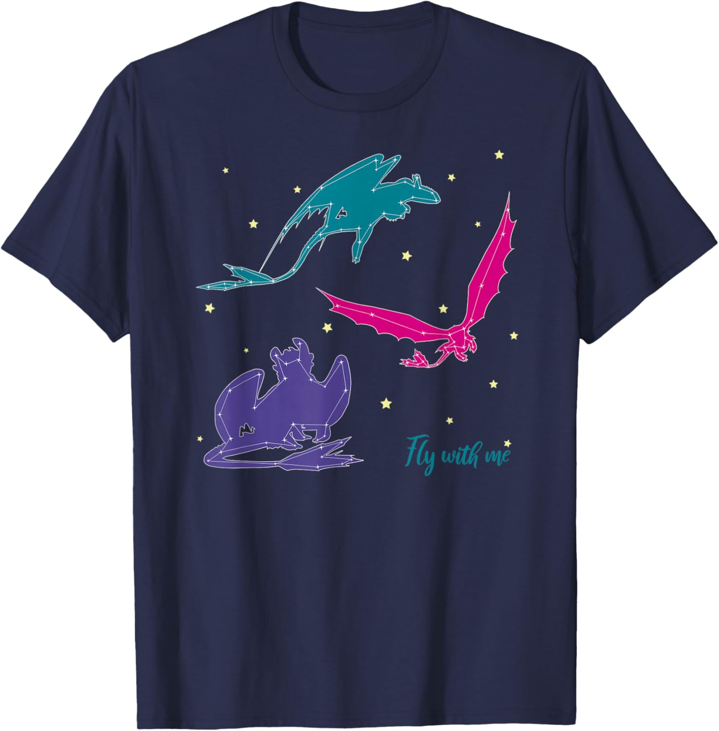 DreamWorks How to Train Your Dragon 3 Fly With Me T-Shirt - T-Shirt | Navy