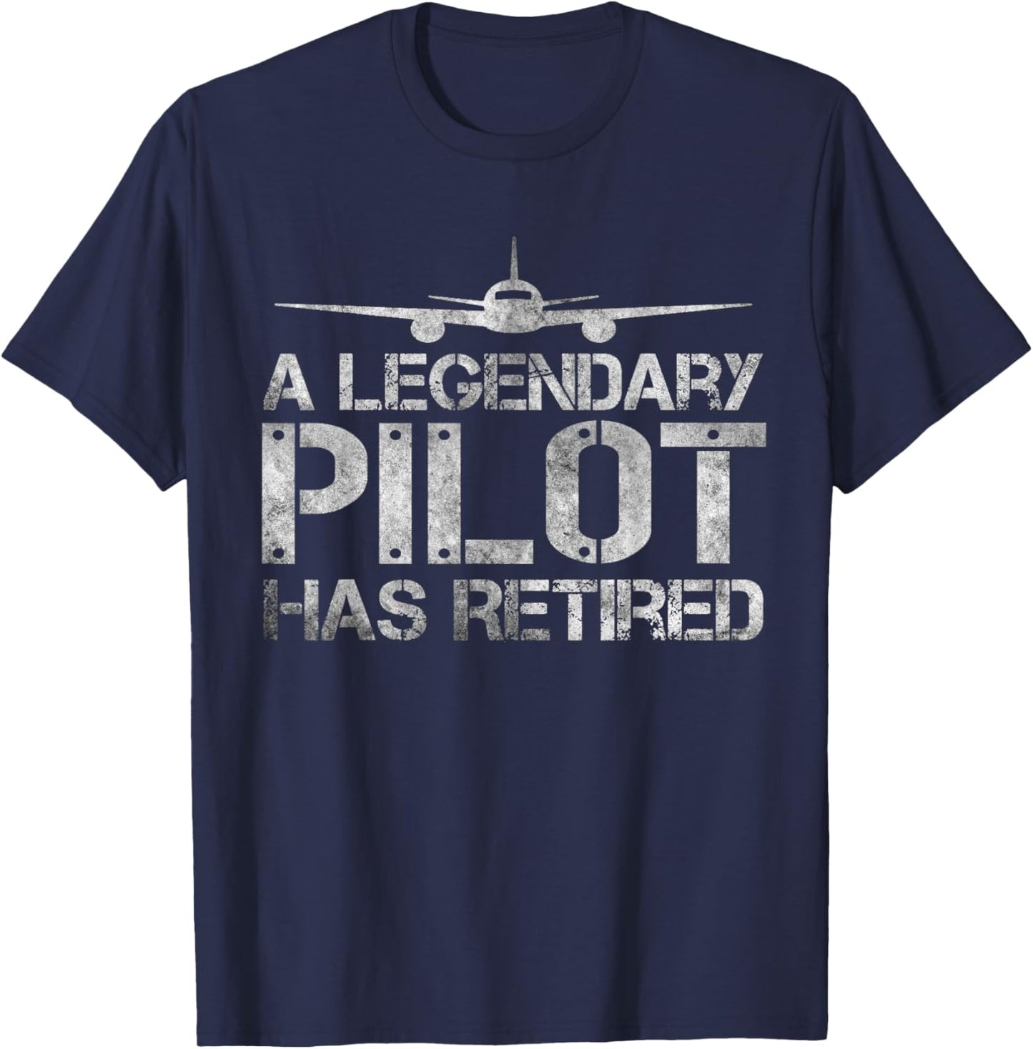 A Legendary Pilot Has Retired, Funny Retirement Copilot T-Shirt - T-Shirt | Navy