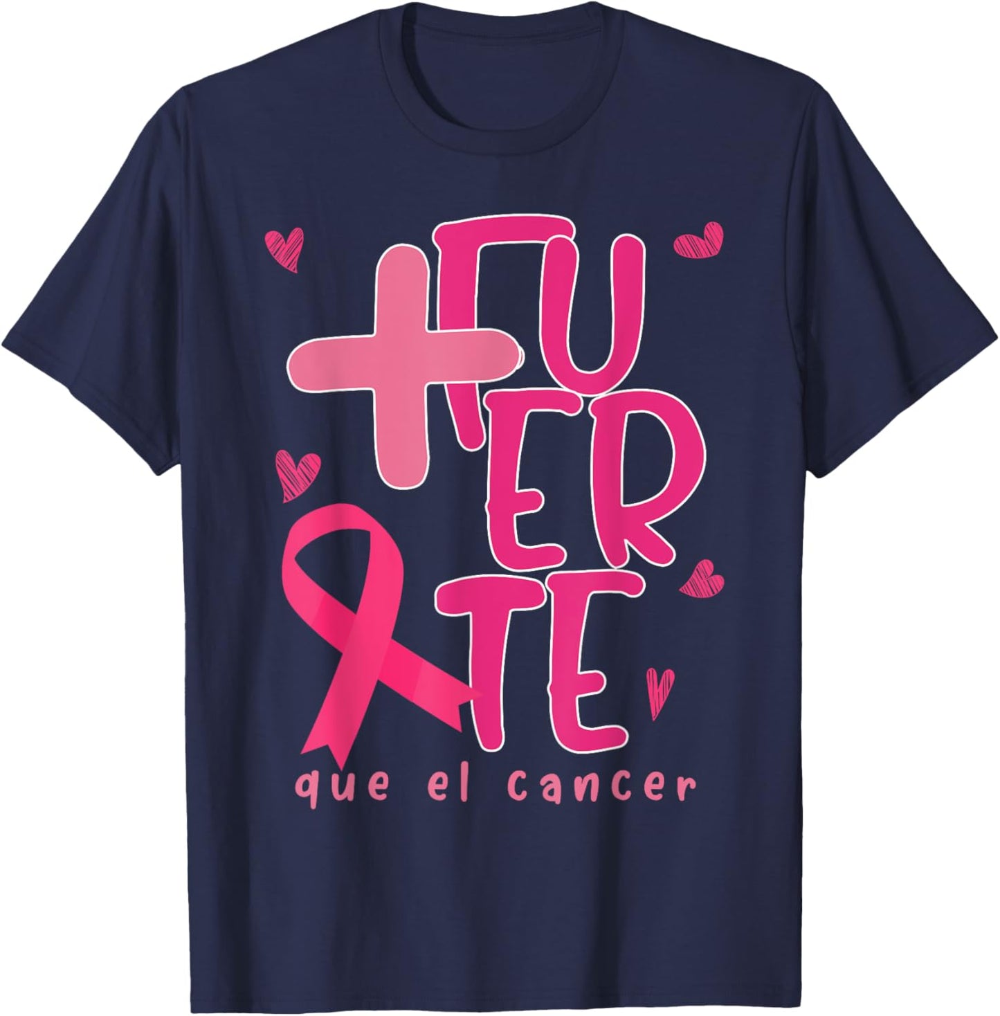 Cute Breast Cancer Support Espanol We Wear Pink Spanish T-Shirt - T-Shirt | Navy