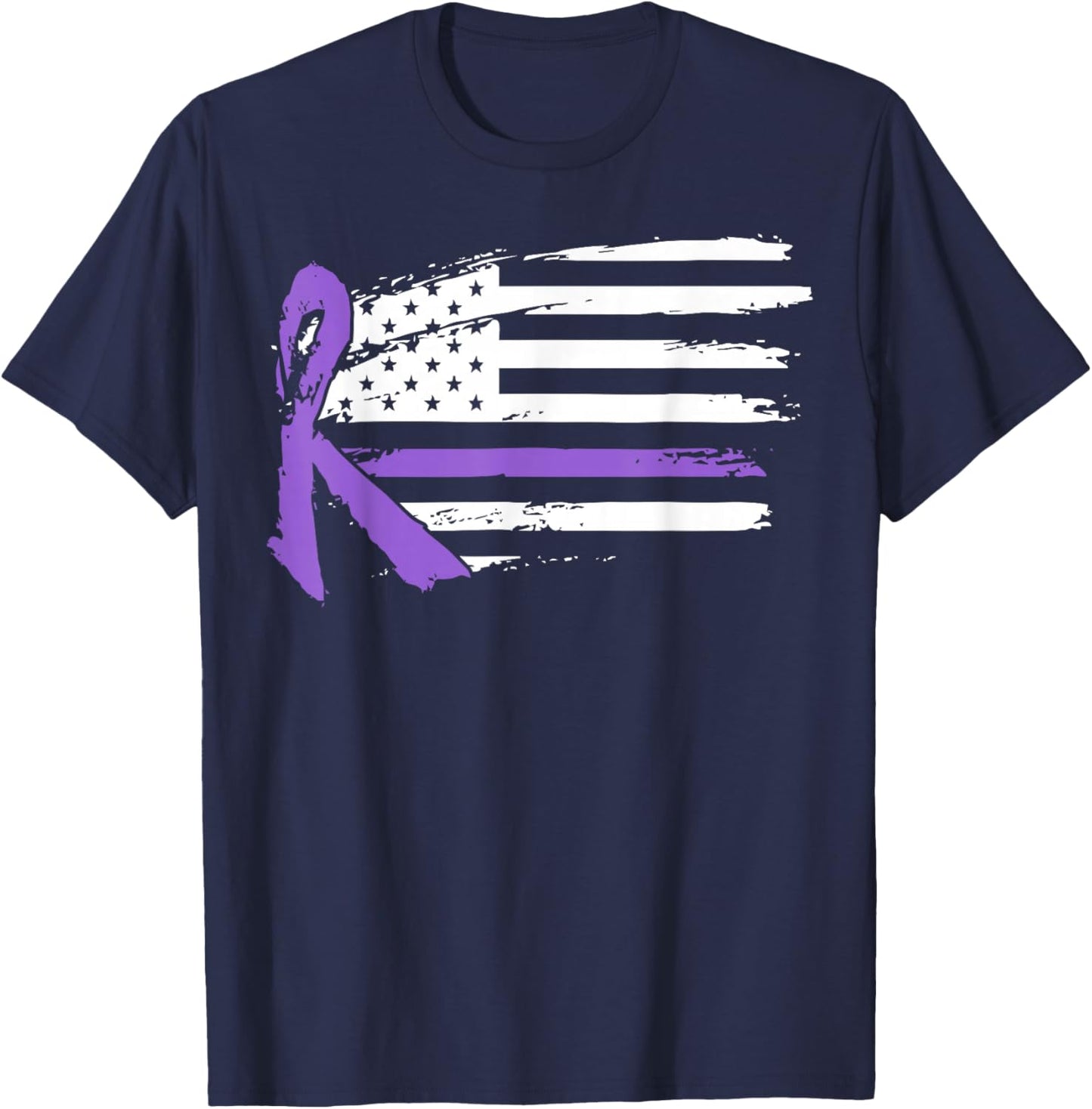 Lupus Awareness Month American Flag Autoimmune Disease T-Shirt - T-Shirt | Navy
