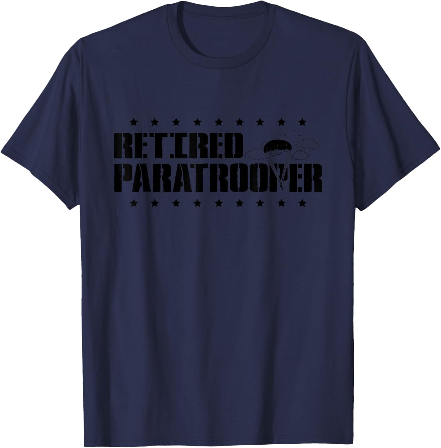 Retired Paratrooper Airborne Army T-Shirt - T-Shirt | Navy