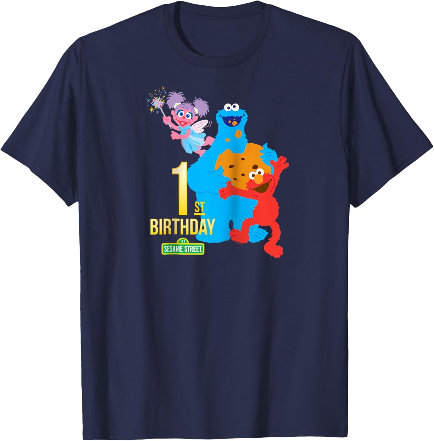 Sesame Street 1st Birthday Raglan Baseball T-Shirt - T-Shirt | Navy