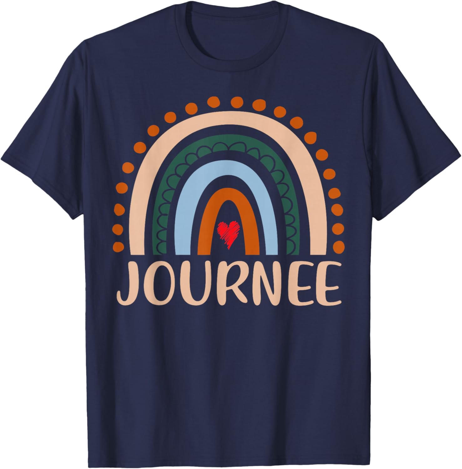Journee Name Personalized Funny Women Rainbow Journee T-Shirt - T-Shirt | Navy