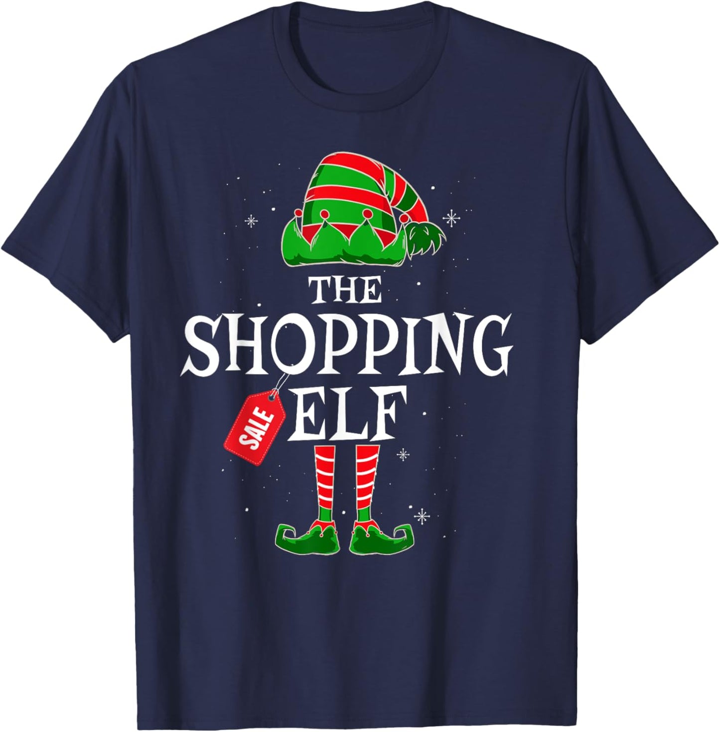 Shopping Elf Group Matching Family Christmas Holiday Funny T-Shirt - T-Shirt | Navy