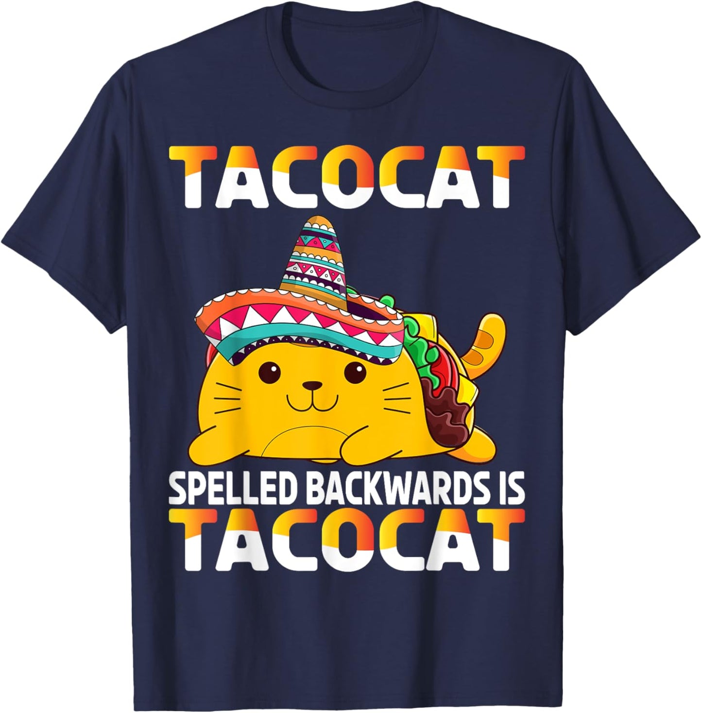 Tacocat Spelled Backward Is Tacocat Taco Cat Women Girls Kids T-Shirt - T-Shirt | Navy