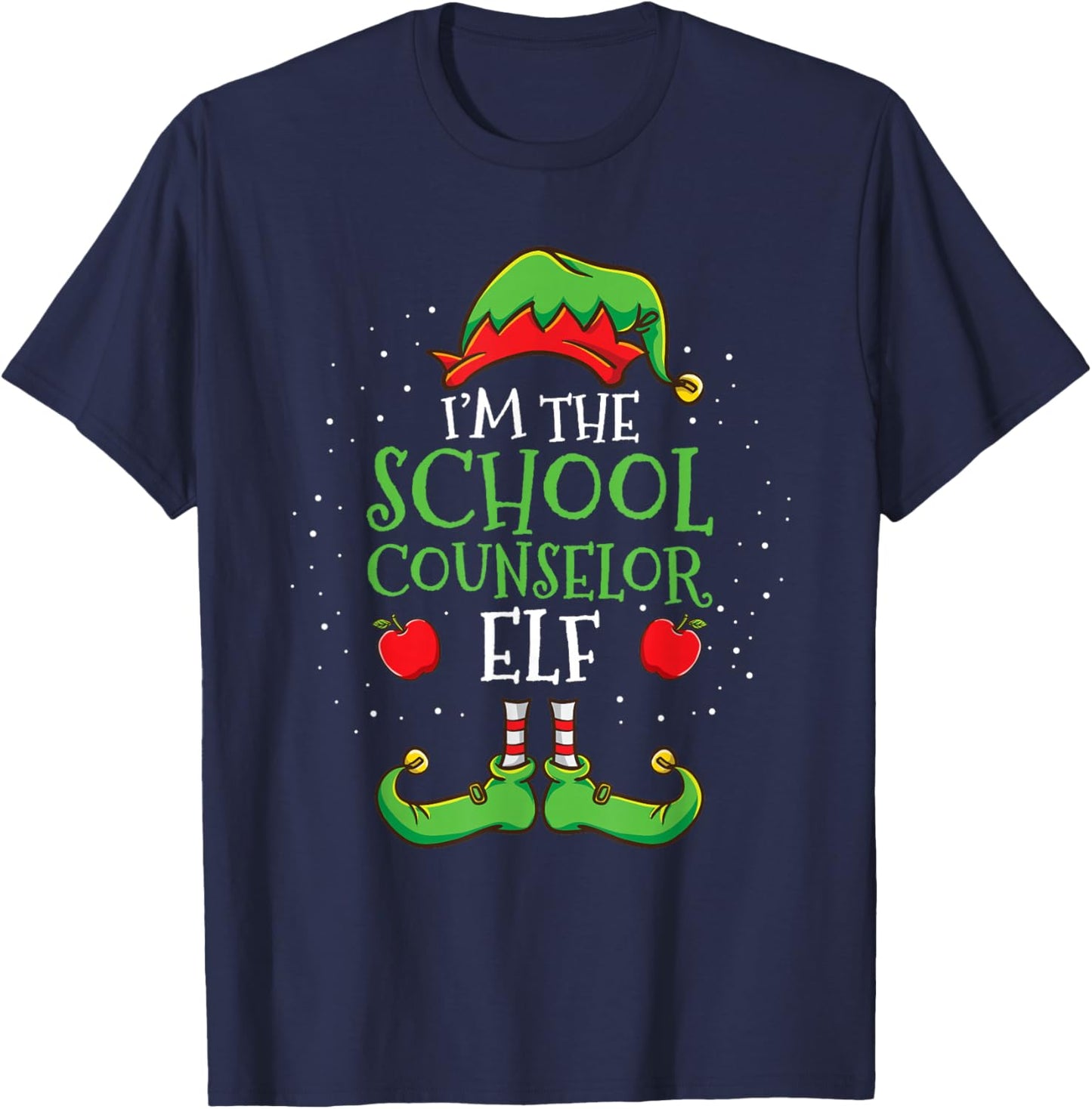 Im The School Counselor Elf Christmas T-Shirt - T-Shirt | Navy