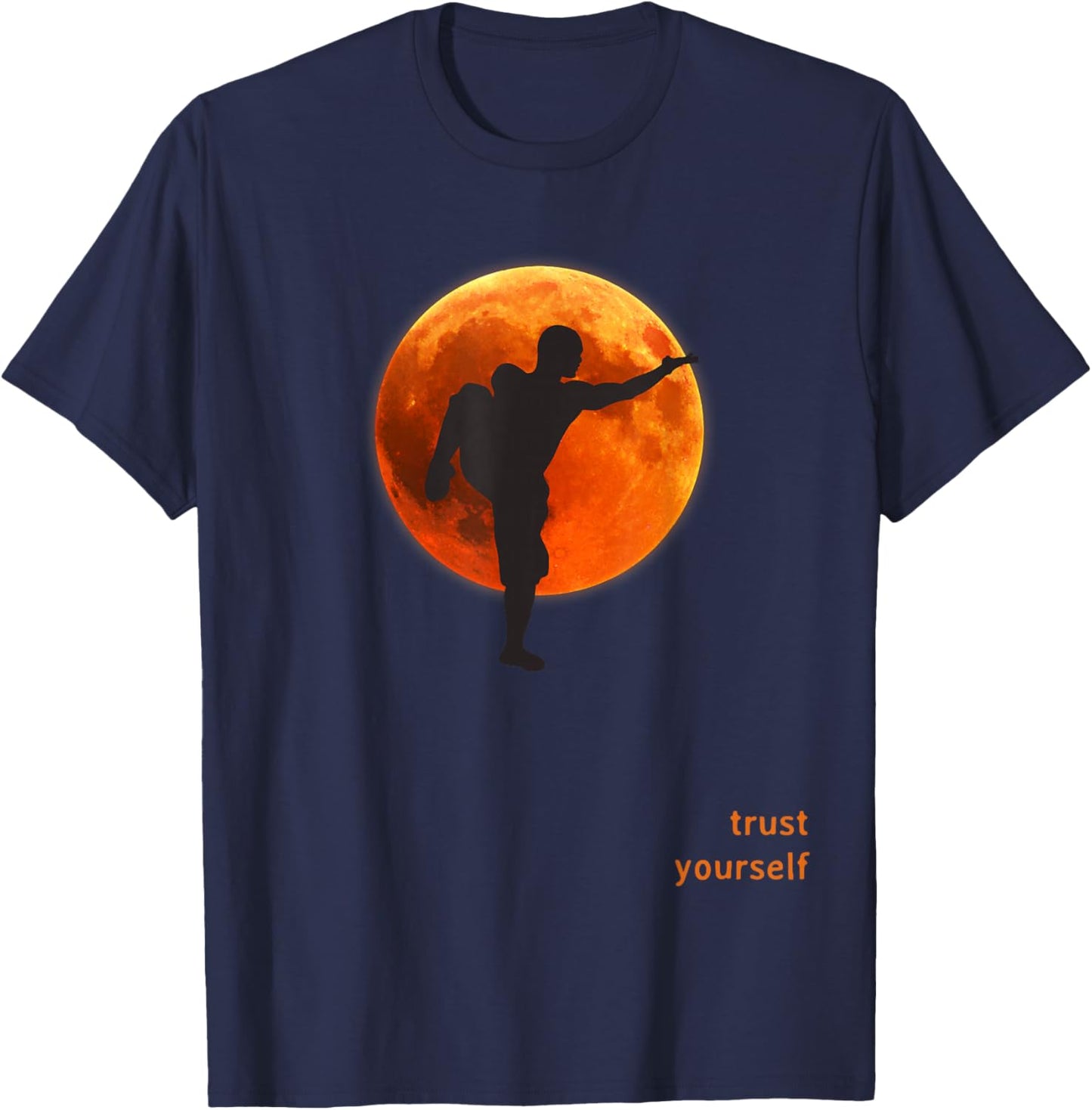 Shaolin Monk - Training at the Blood Moon - Trust yourself T-Shirt - T-Shirt | Navy