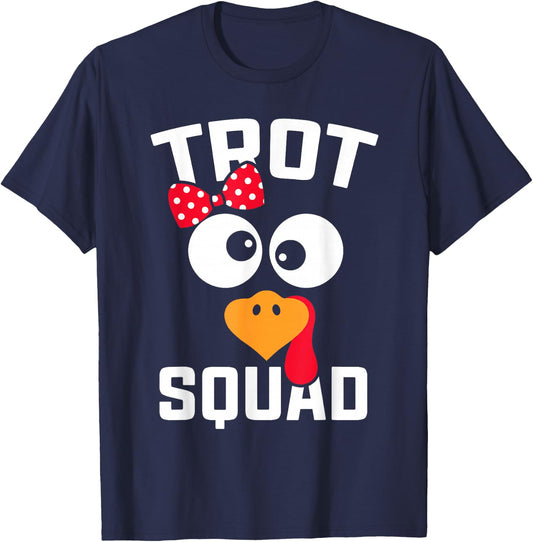 Funny Running Turkey Trot Squad Thanksgiving For Girl T-Shirt - T-Shirt | Navy