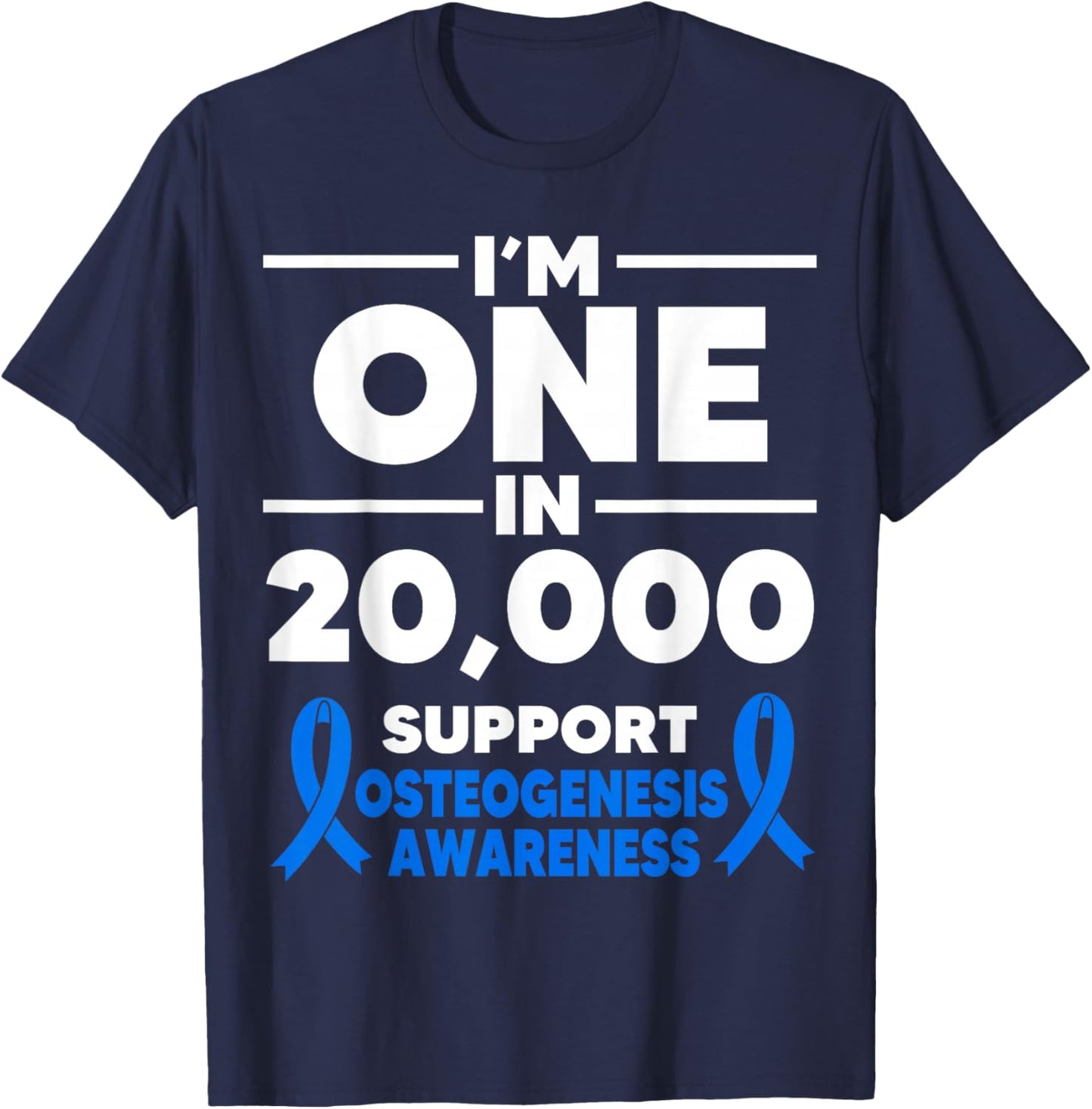 Osteogenesis Imperfecta Awareness One in 20.000 Fighter T-Shirt - T-Shirt | Navy