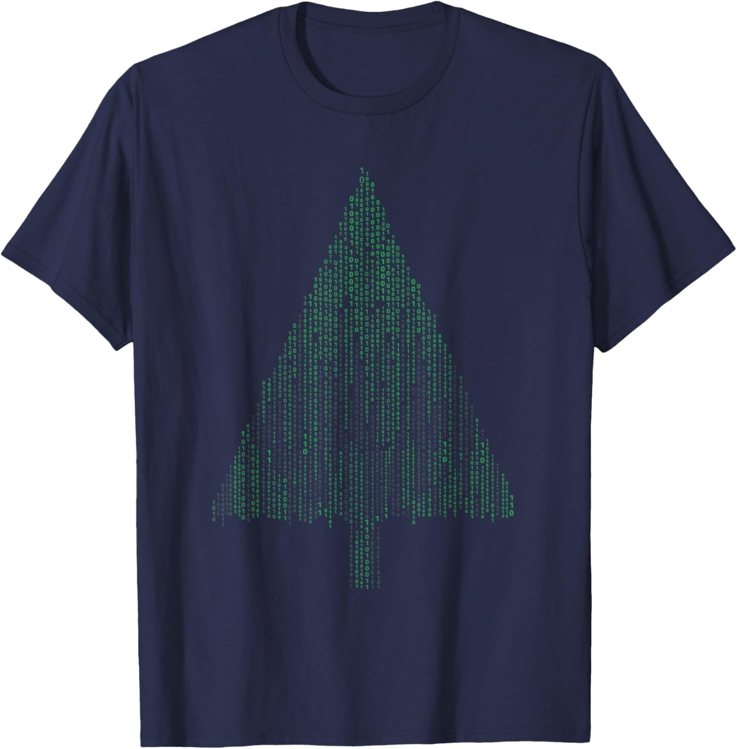 Binary Coding Computer Programmer Christmas Tree Xmas T-Shirt - T-Shirt | Navy