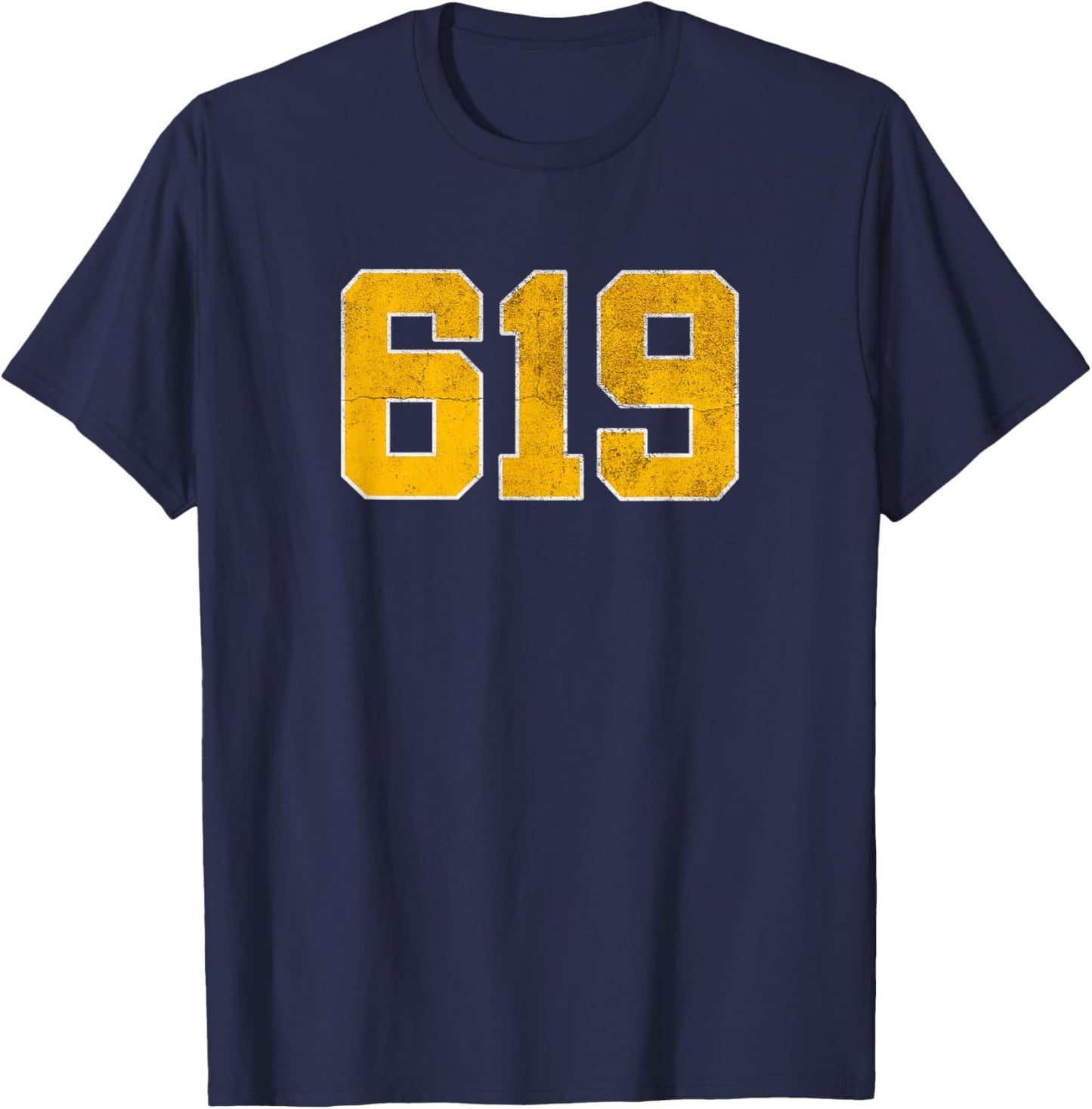 San Diego 619 Vintage Look Original Design T-Shirt - T-Shirt | Navy