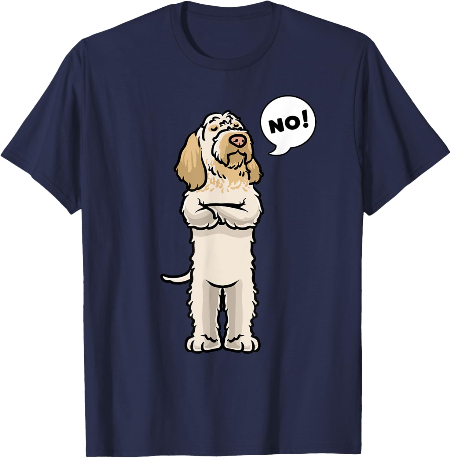 Stubborn Spinone Italiano Dog T-Shirt - T-Shirt | Navy