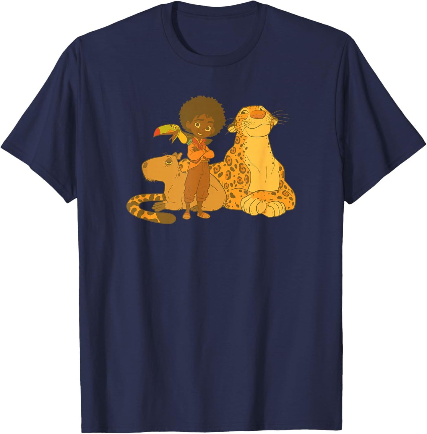 Disney Encanto Antonio Group Shot Animals Poster T-Shirt - T-Shirt | Navy