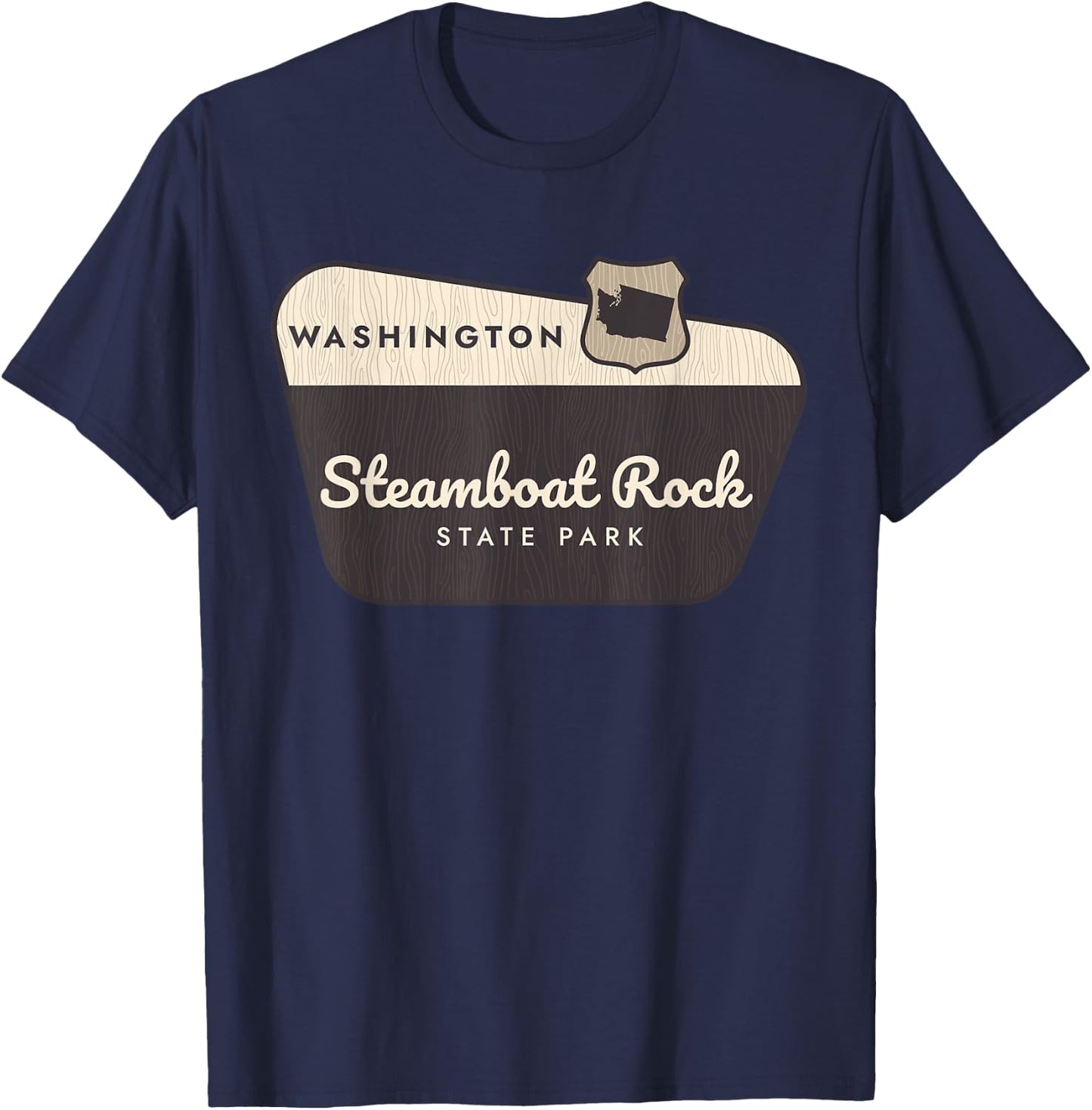 Steamboat Rock State Park Washington Welcome Sign Souvenir T-Shirt - T-Shirt | Navy