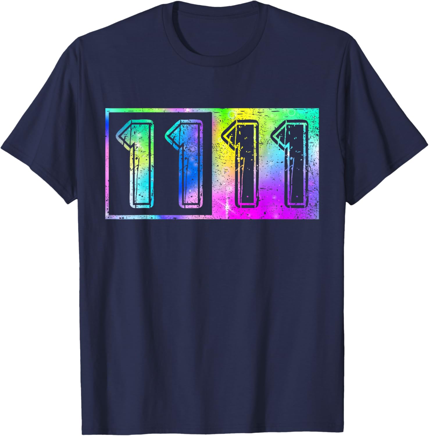 1111 Number Synchronicity Spiritual Awakening manifestation T-Shirt - T-Shirt | Navy
