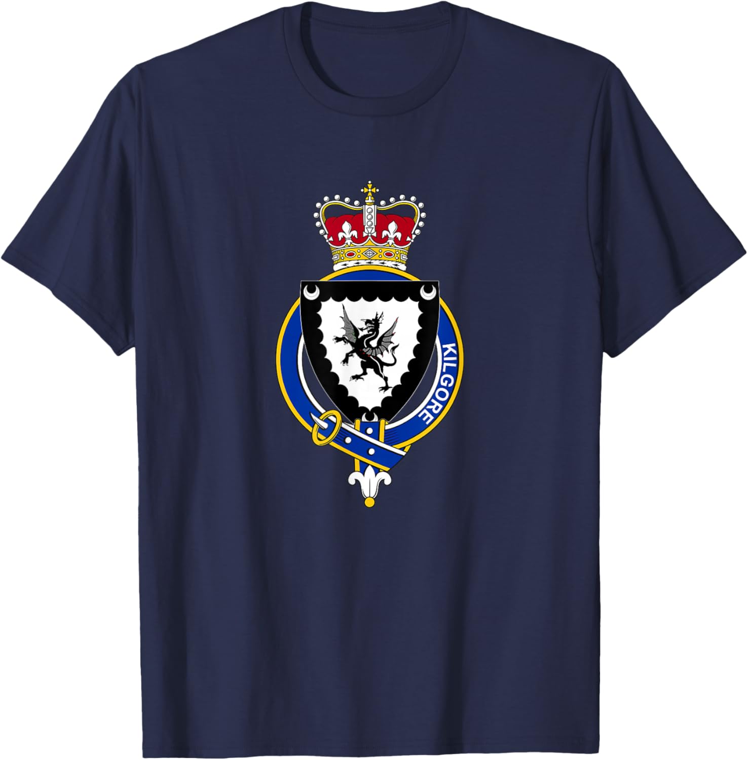 Kilgore Coat of Arms - Family Crest T-Shirt - T-Shirt | Navy