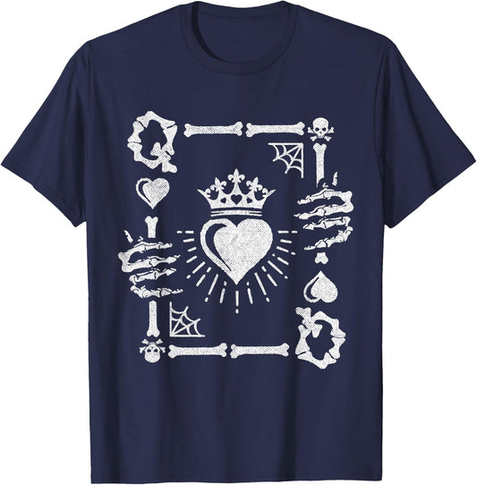 Queen of Hearts Card Costume - Halloween Queen of Hearts T-Shirt - T-Shirt | Navy
