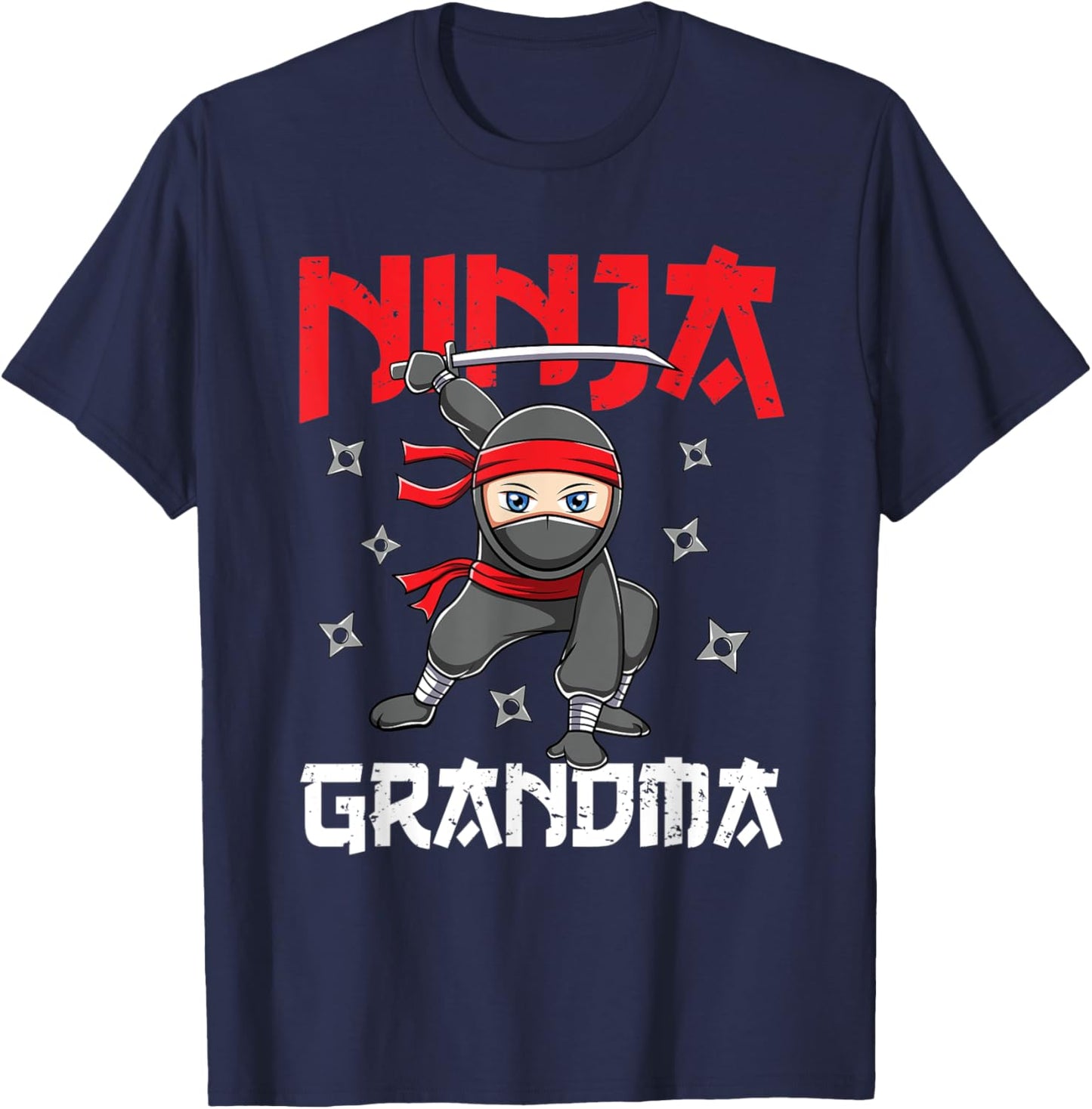 Ninja Grandma Family Matching Ninja Birthday Party T-Shirt - T-Shirt | Navy
