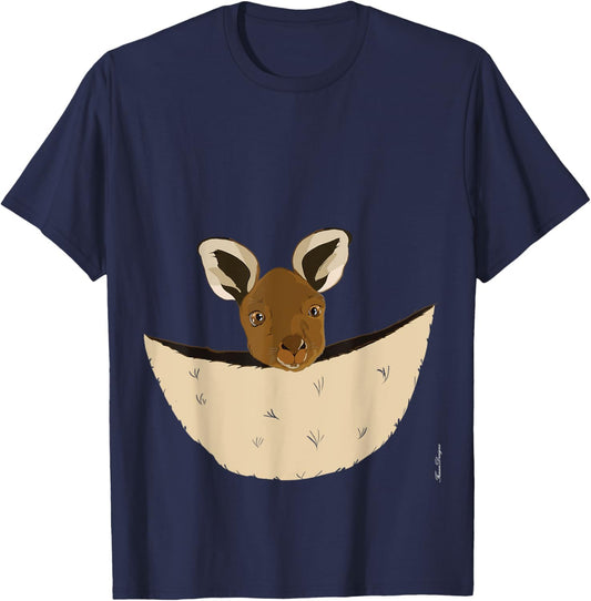 Cute kangaroo baby in a bag, fancy dress costume T-Shirt - T-Shirt | Navy
