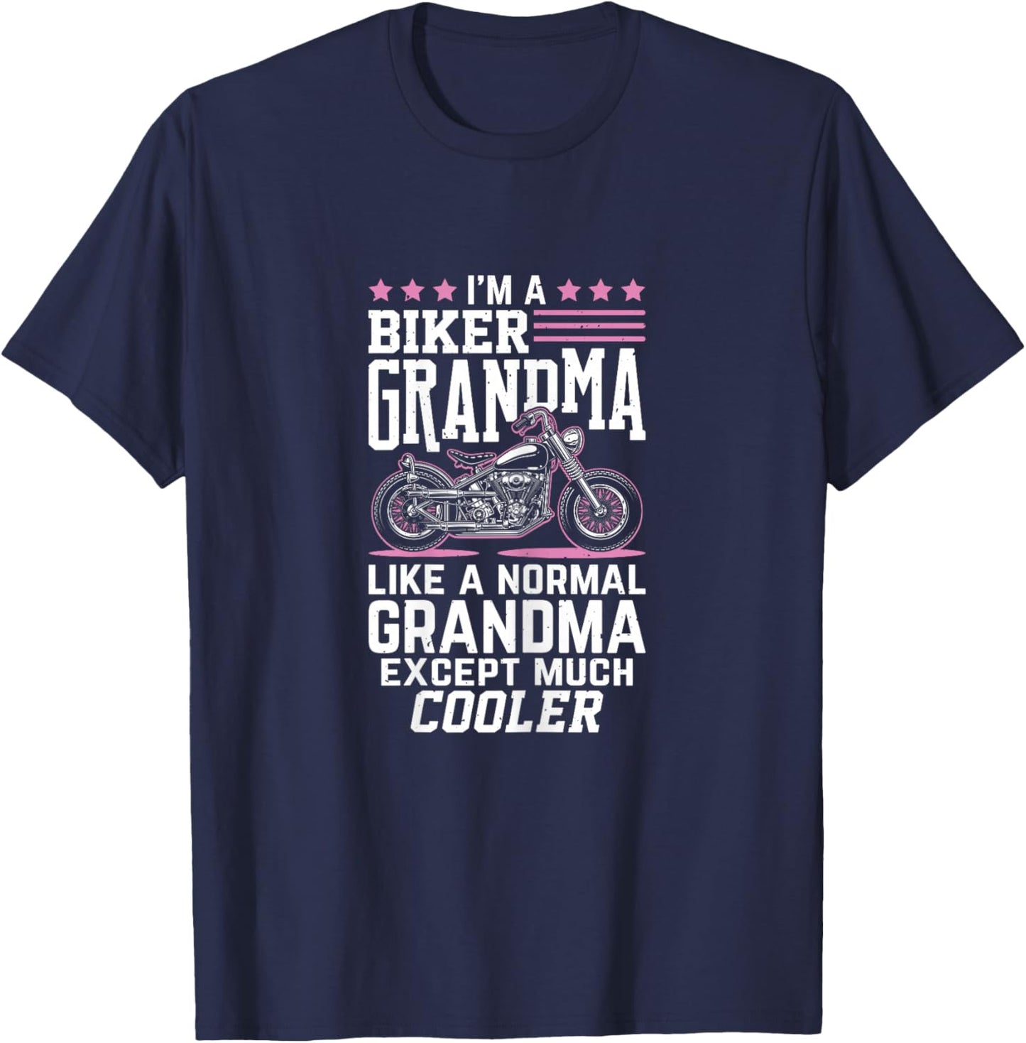 Biker Grandma - Motorbike Grandma Biker Grandma T-Shirt - T-Shirt | Navy