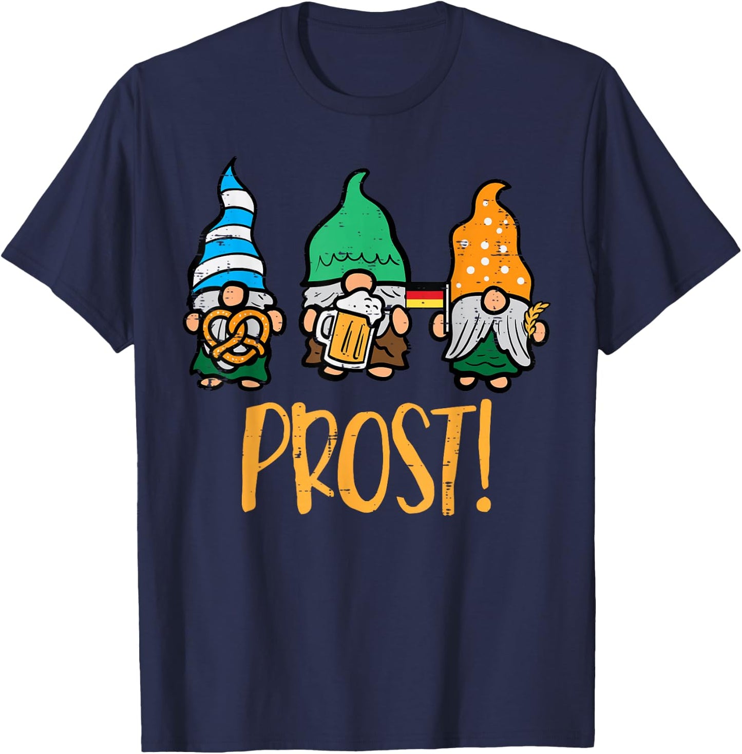 Oktoberfest Gnomes Prost German Bavarian Festival Men Women T-Shirt - T-Shirt | Navy
