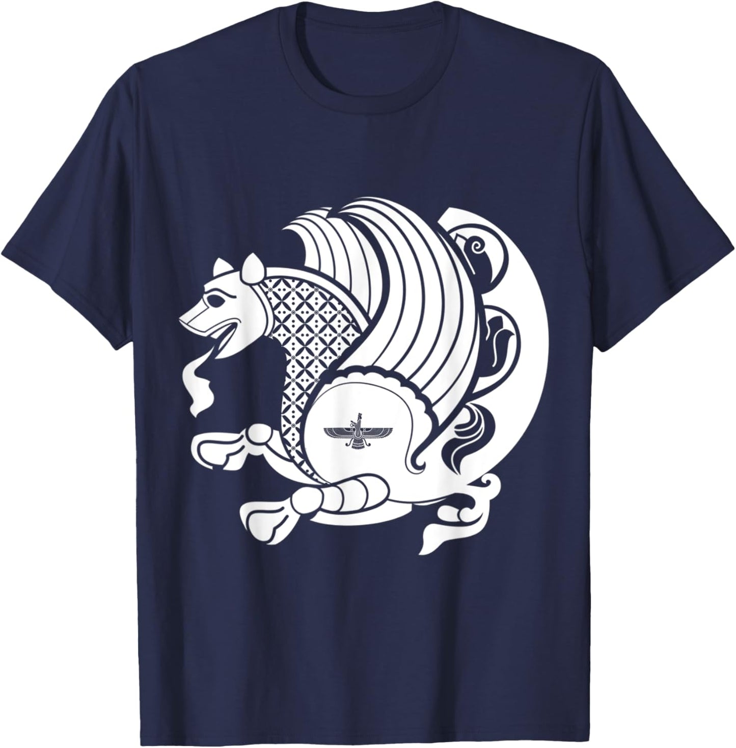 Persian Healing Simurgh Farvahar of Achaemenids & Sassanids T-Shirt - T-Shirt | Navy
