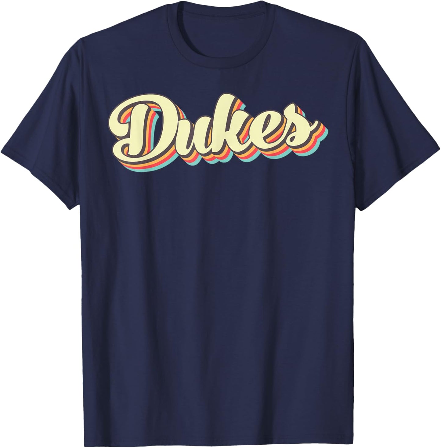 Dukes Retro Art Baseball Font Vintage T-Shirt - T-Shirt | Navy