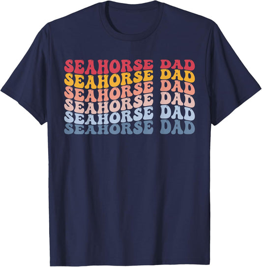 Seahorse Dad Seahorse Lover T-Shirt - T-Shirt | Navy