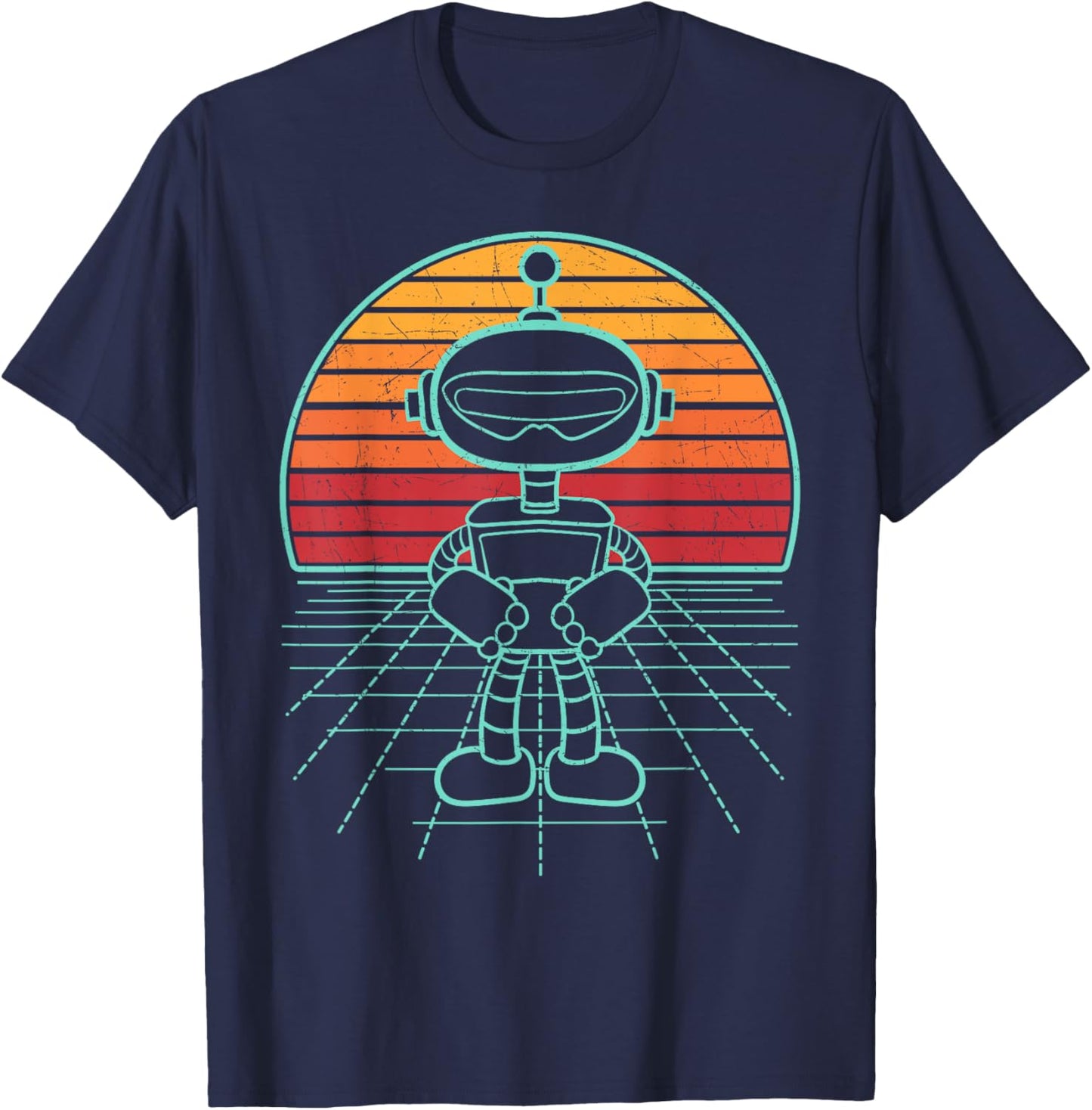 Robot Retro Robotics Lover Roboticist Engineering Science T-Shirt - T-Shirt | Navy
