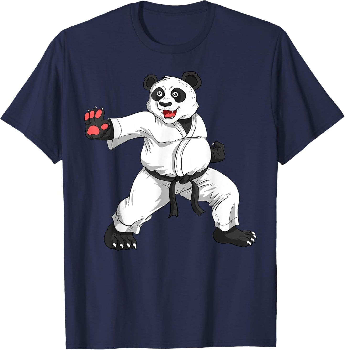 Karate Black Belt Panda Lover Japanese Martial Arts Sport T-Shirt - T-Shirt | Navy