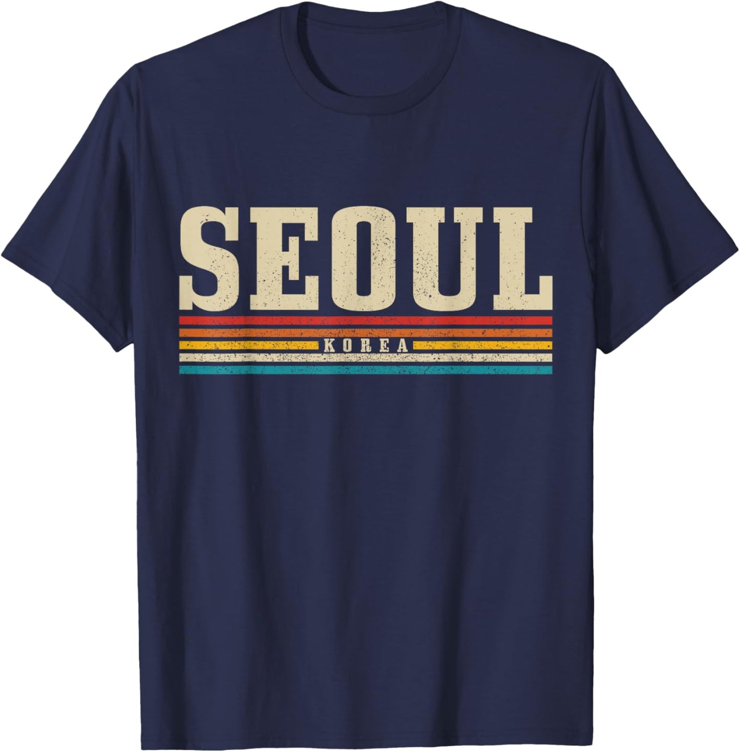 Seoul Vintage South Korea Retro Korean T-Shirt - T-Shirt | Navy