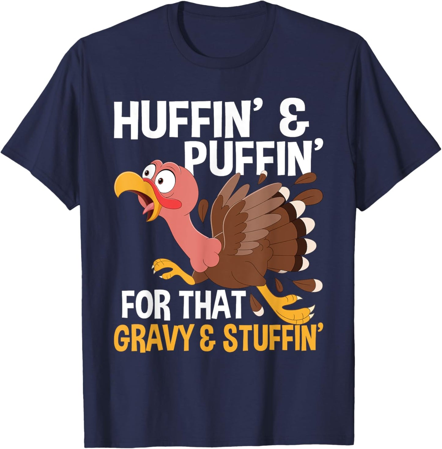 Thanksgiving Marathon Running Turkey Fall Autumn Holiday T-Shirt - T-Shirt | Navy