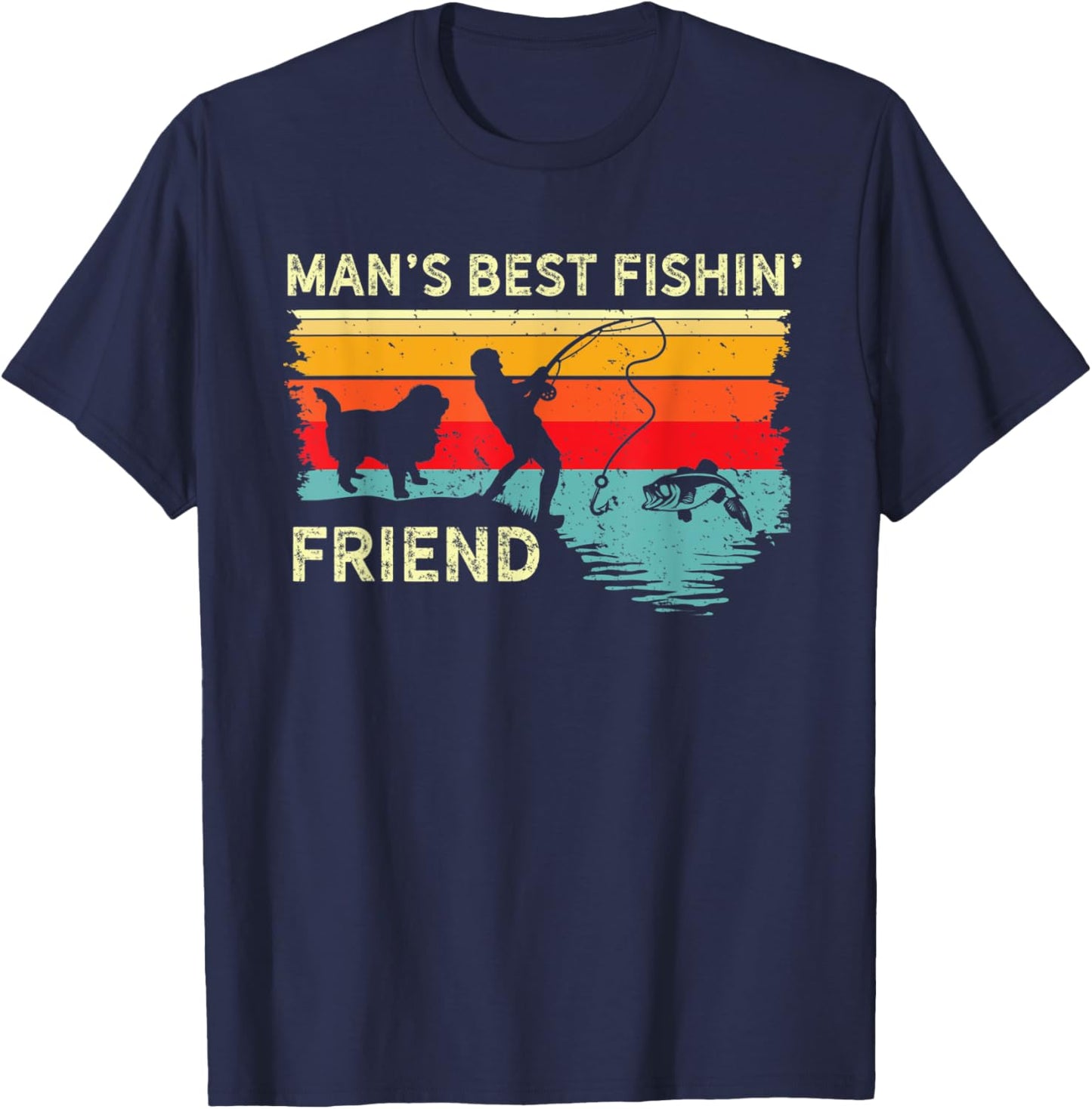 Bernese Mountain Dog Fishing Buddy Dog Best Friend Fisherman T-Shirt - T-Shirt | Navy