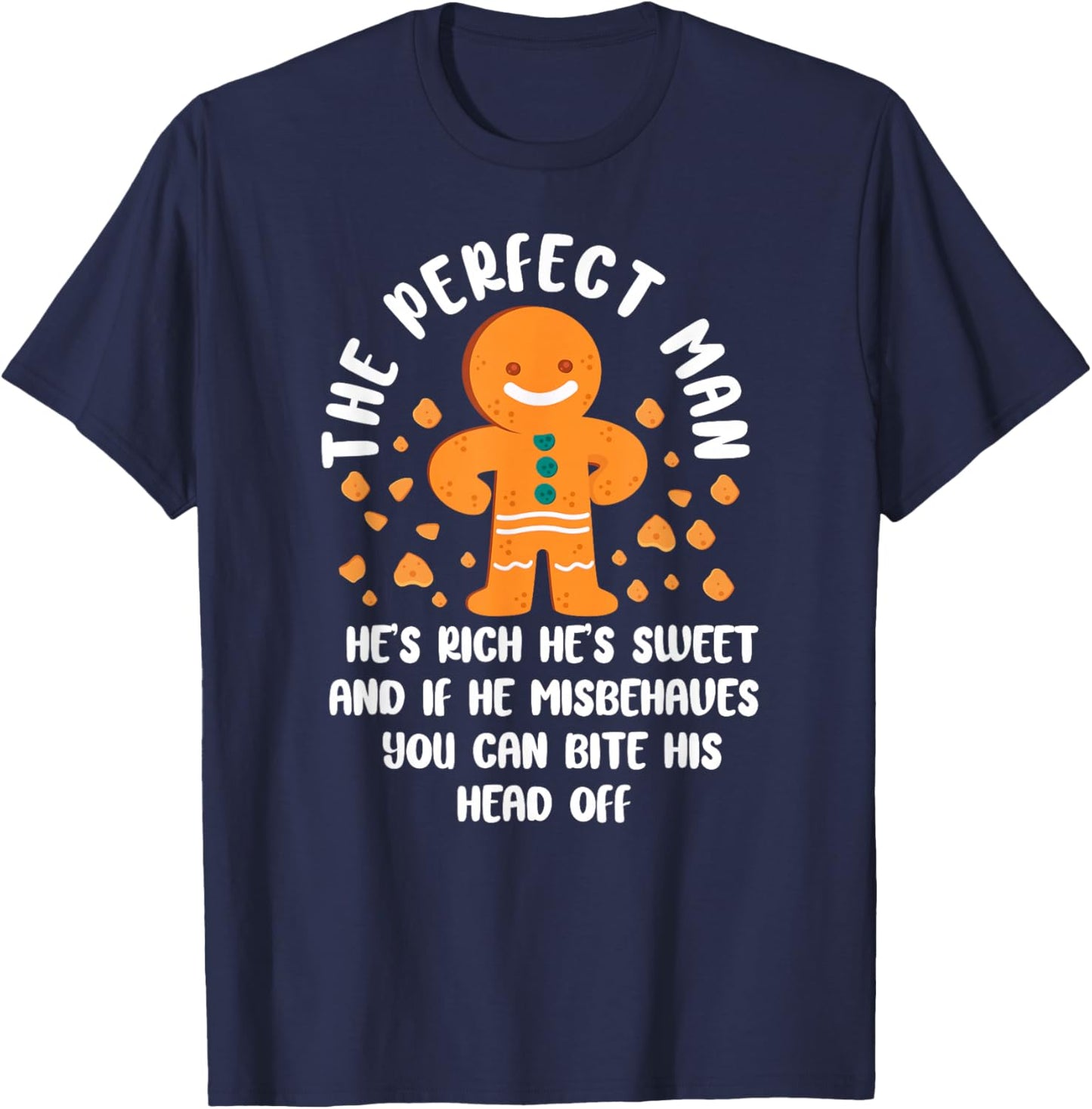 Bake Baking Christmas Gingerbread Man T-Shirt - T-Shirt | Navy