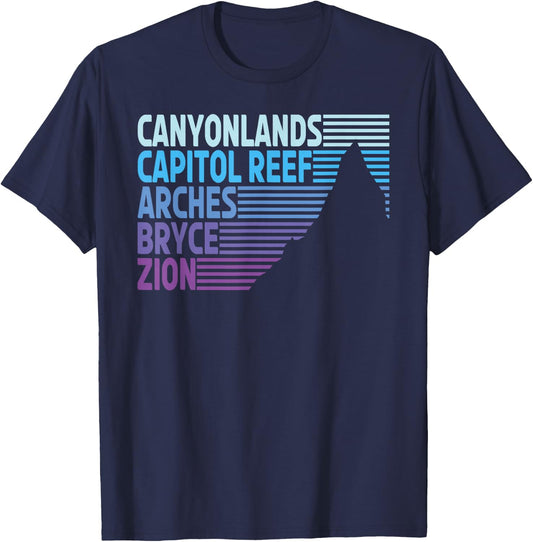 Utahs The Mighty Five National Parks T-Shirt - T-Shirt | Navy